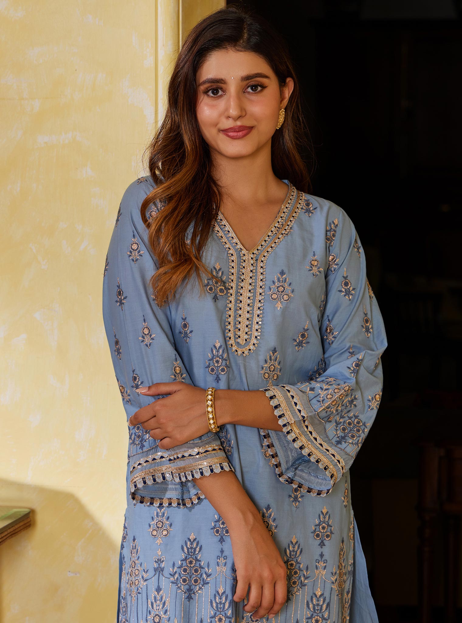 Amaltas Supima Cotton Dark Blue Kurta Set