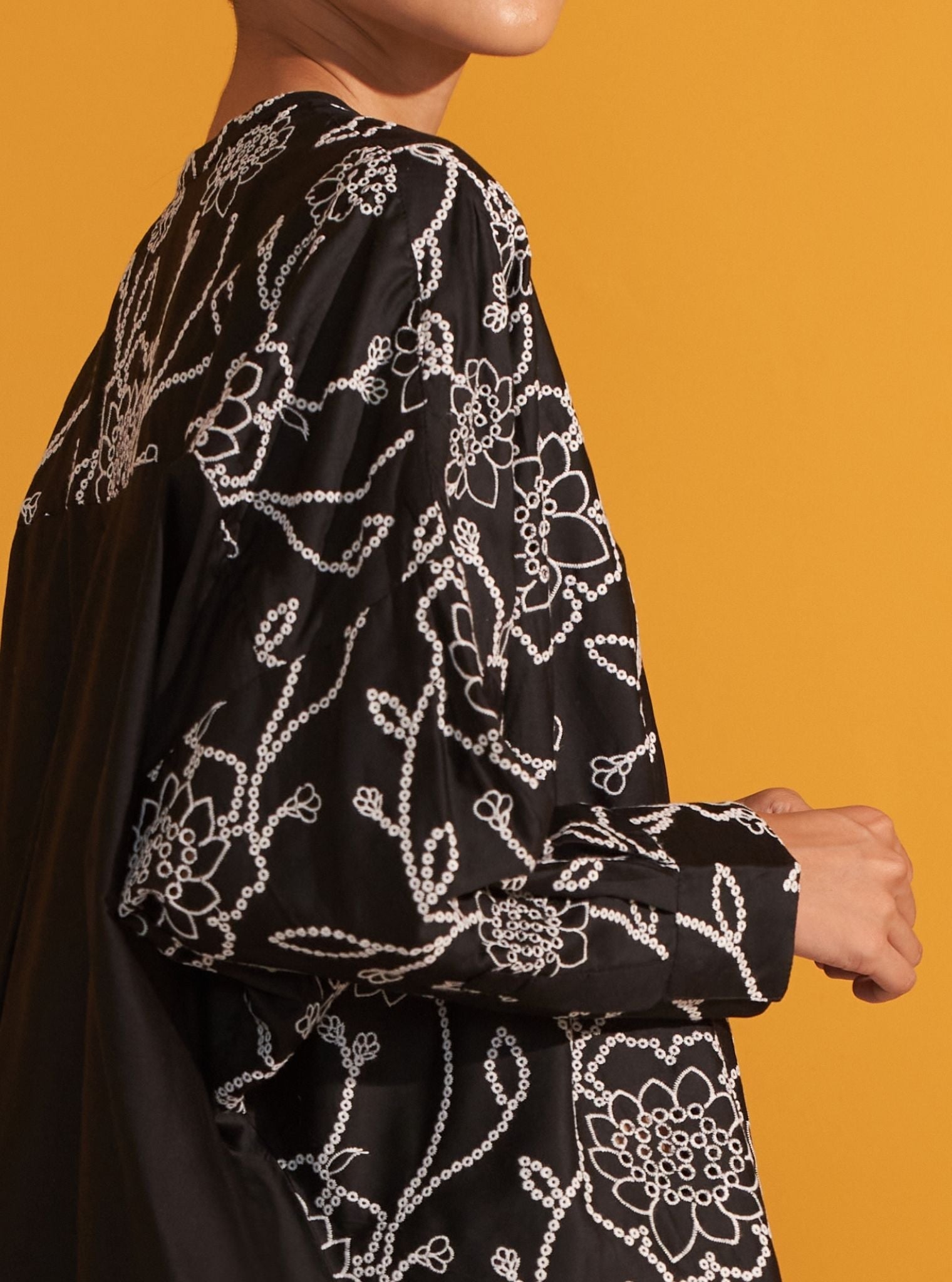 Eldon Pima Satin Black Kurta Set