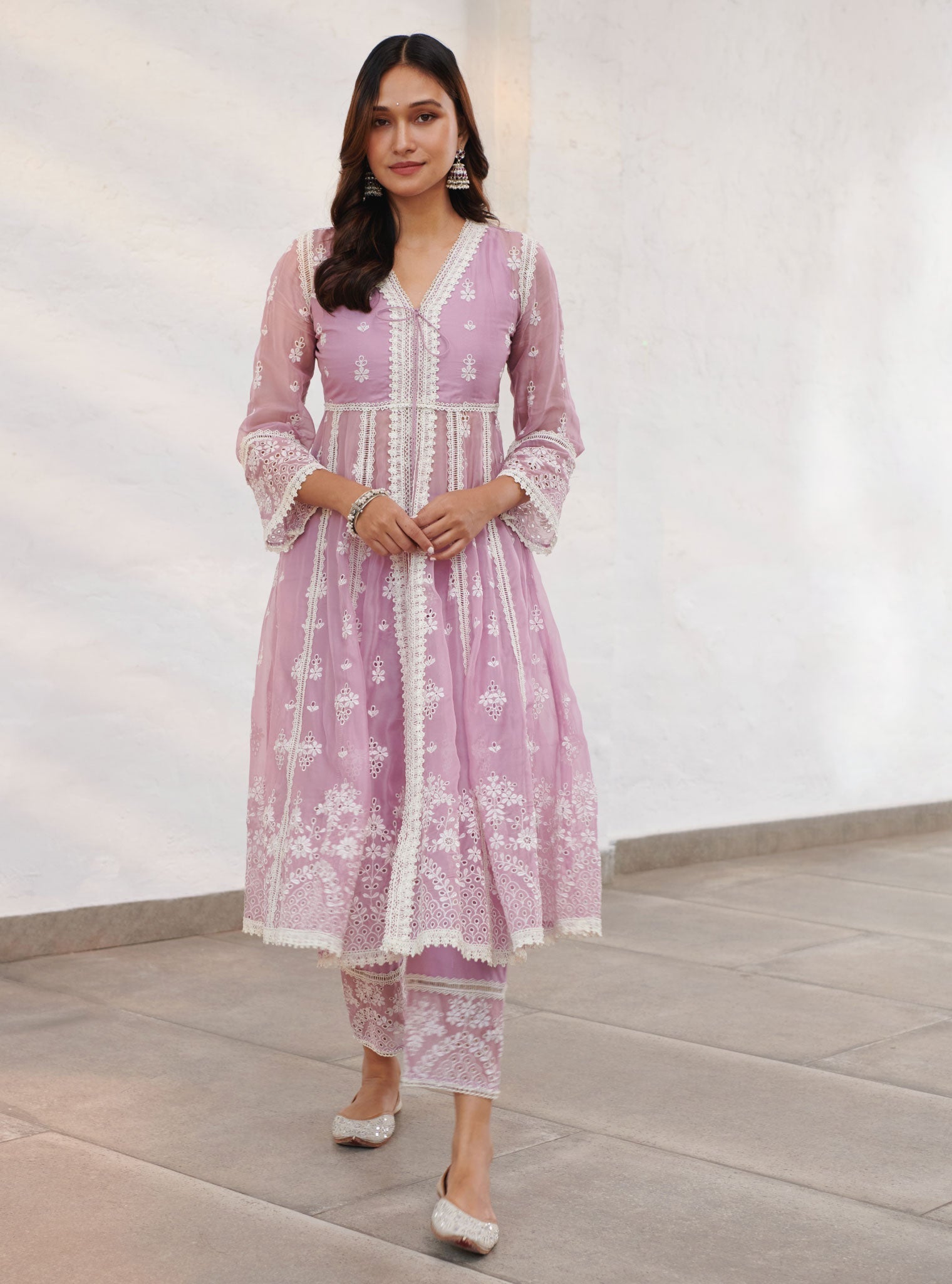 Mulmul Organza Sheffield Anarkali Kurta