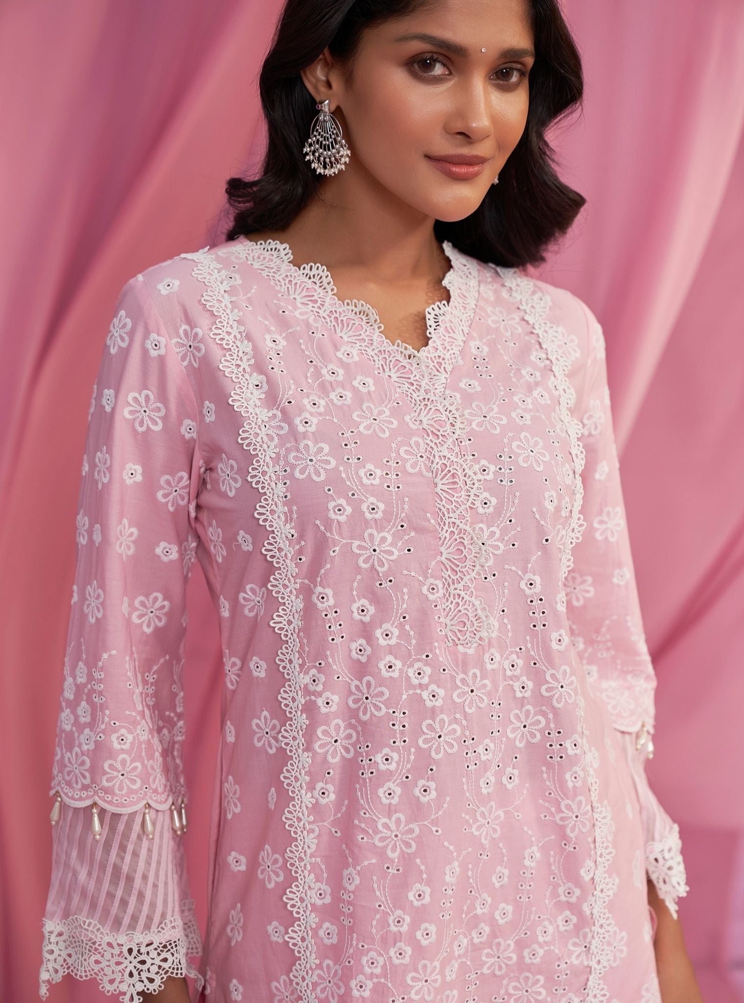 Adhira Supima Cotton Pink Kurta Set