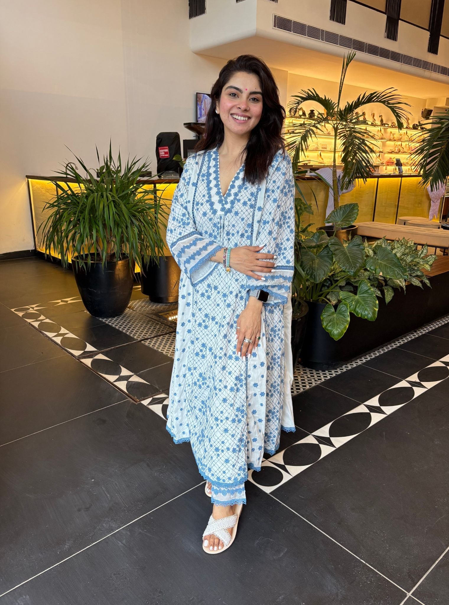 Kishi Supima Cotton White Kurta Set