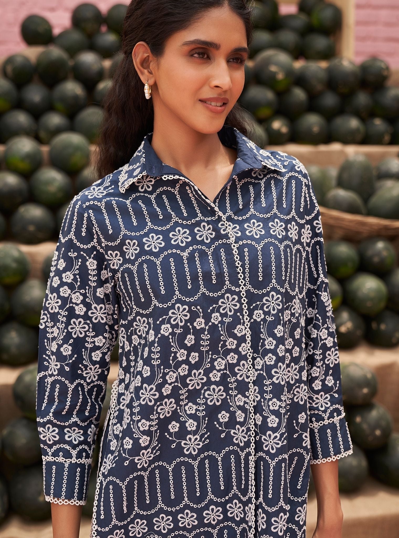 Heli Cotton Navy Co-ord Set