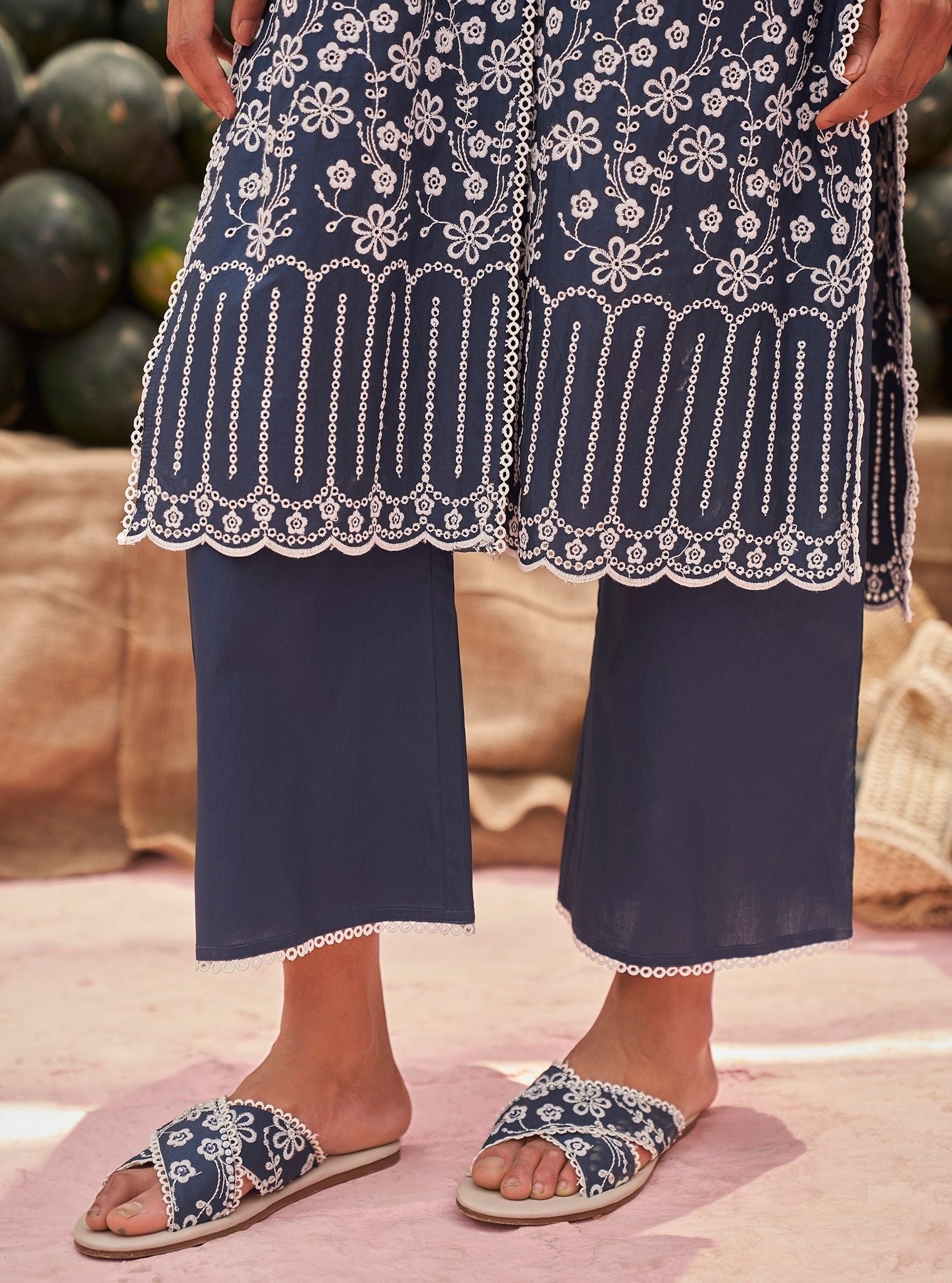 Heli Cotton Navy Co-ord Set