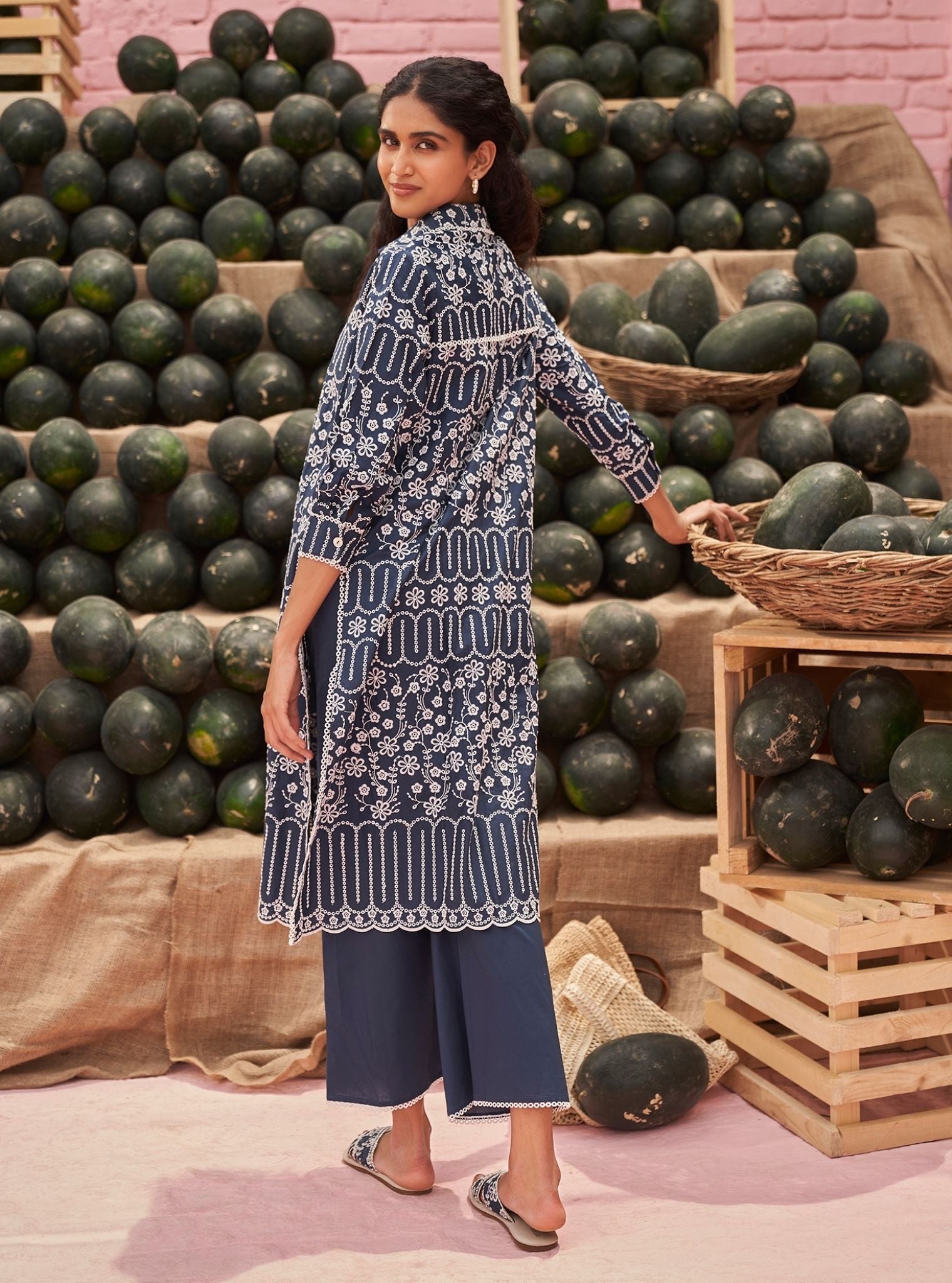 Heli Cotton Navy Co-ord Set