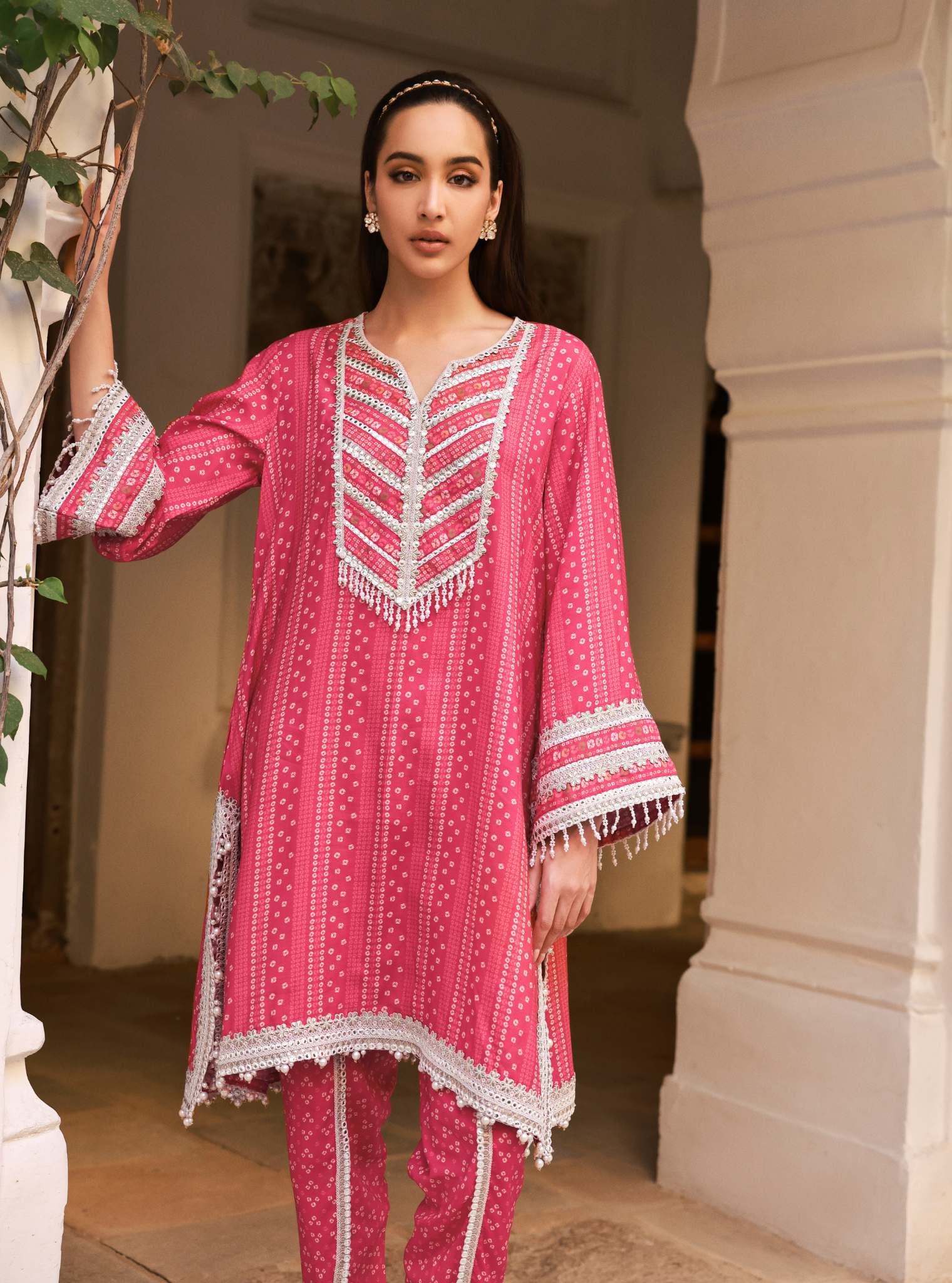 Vanera Lawn Fuschia Kurta Set