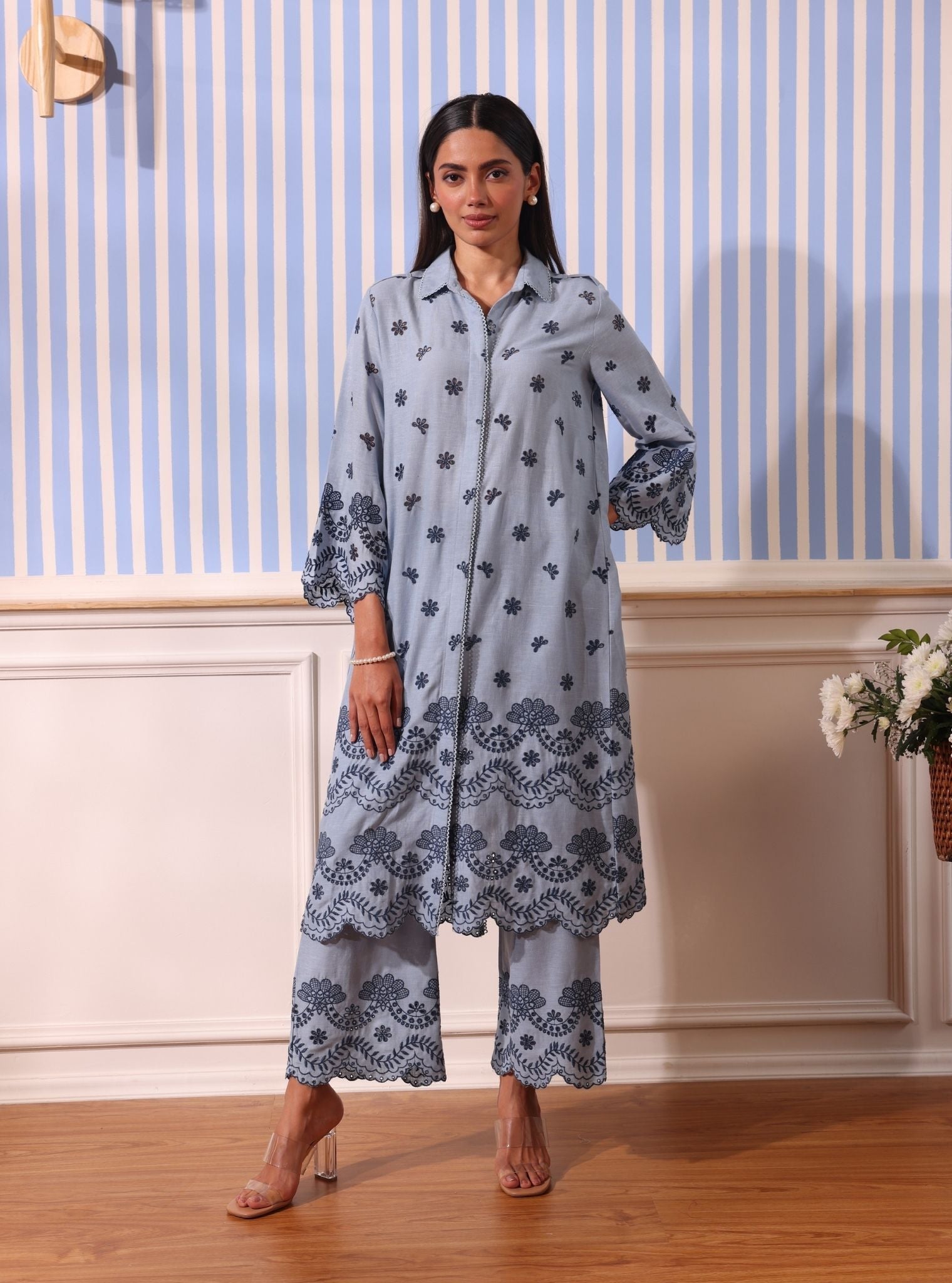 Odin Linen Light Blue Co-ord Set