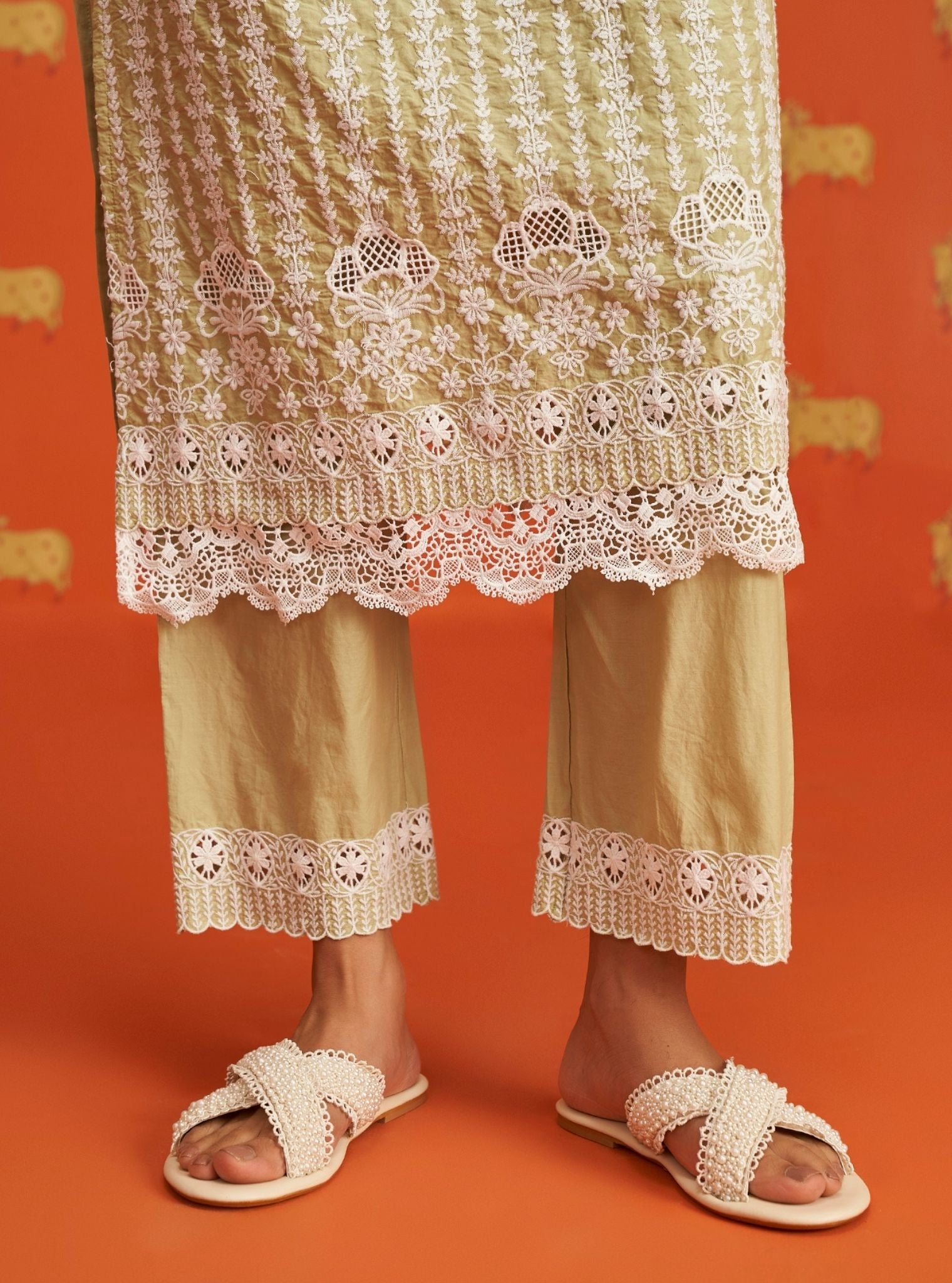 Lawana Supima Cotton Green Kurta Set