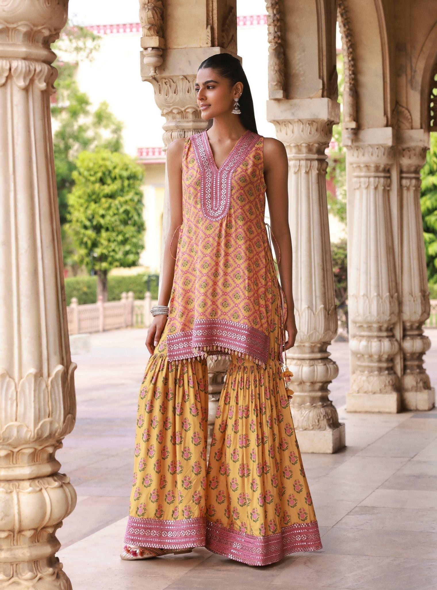 Divaya Lawn Mustard Kurta Set