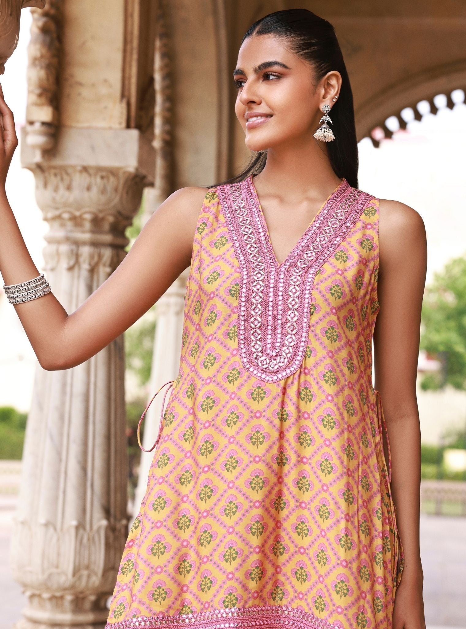 Divaya Lawn Mustard Kurta Set