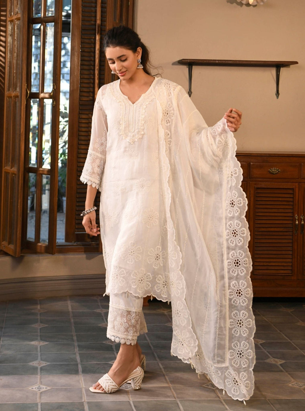 Bita Organza Pink Kurta Set