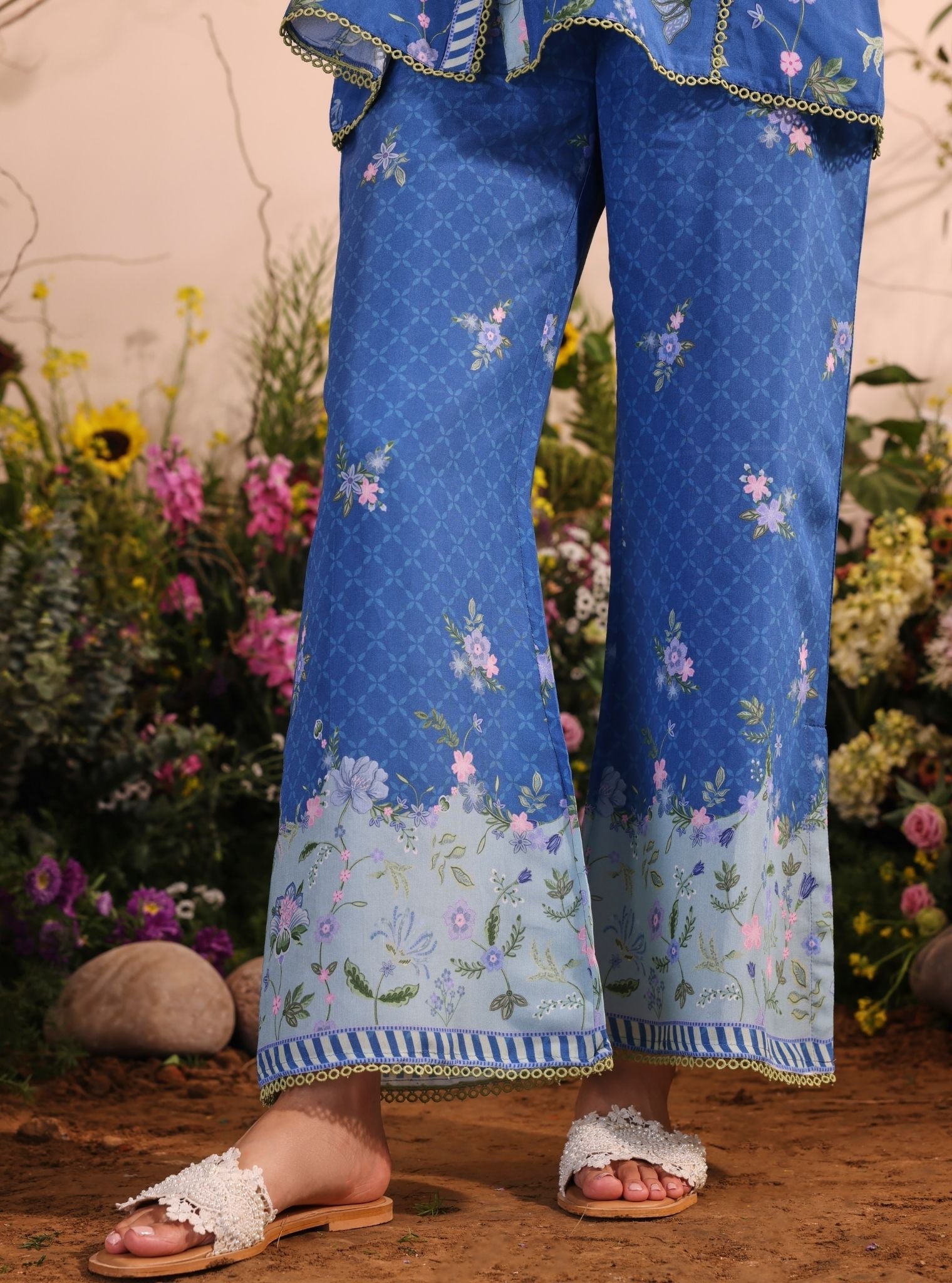 Oona Lawn Printed Navy Co-ord Set