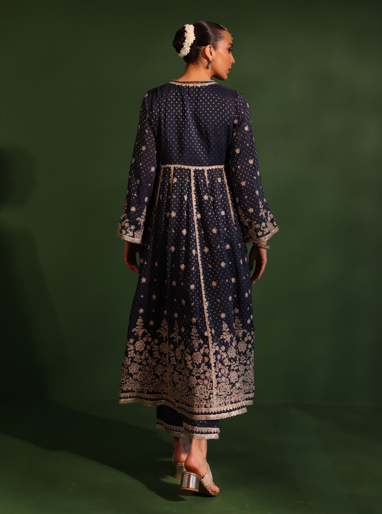 Rangeela Banarsi Navy Anarkali Kurta Set