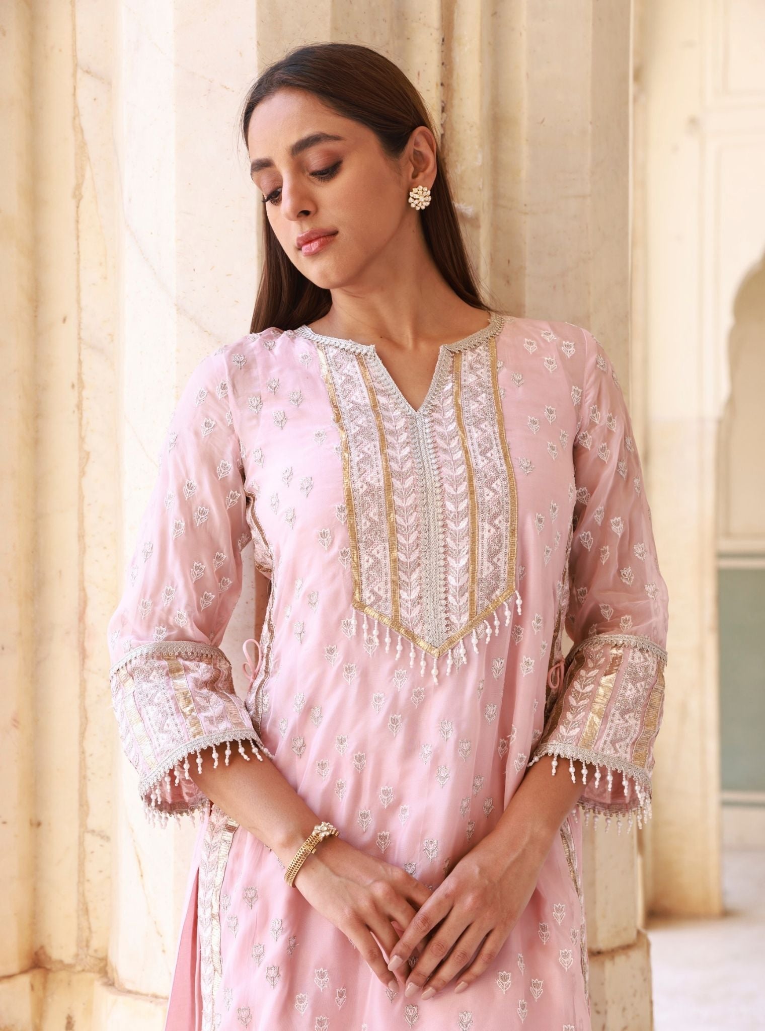 Thalisa Organza Pink Kurta Set