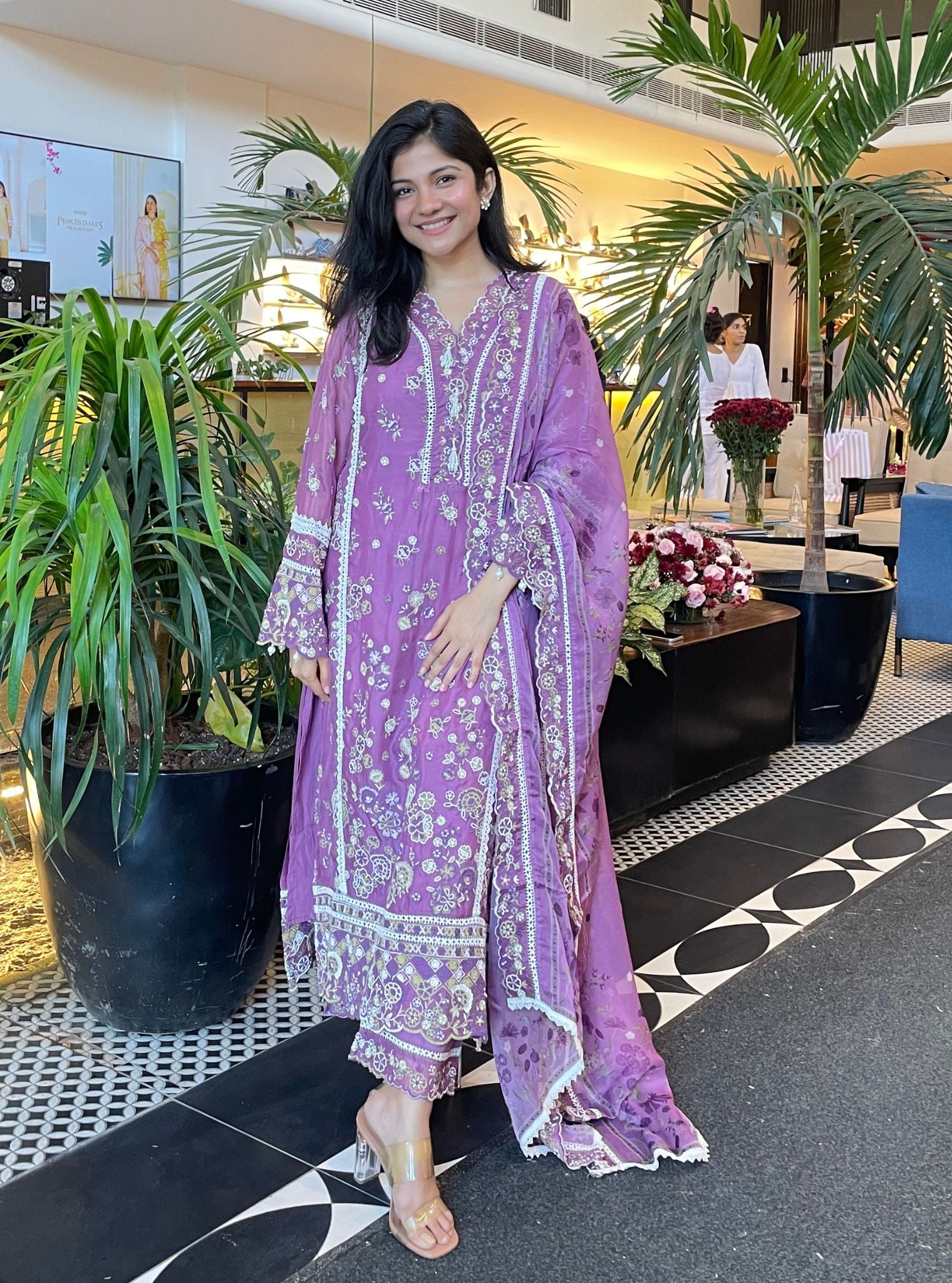 Oryani Organza Grape Kurta Set