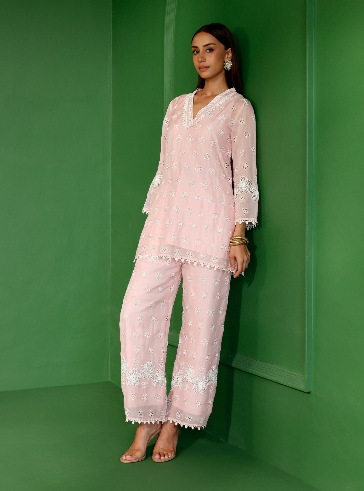 Audley Organza Pink Co-ord Set
