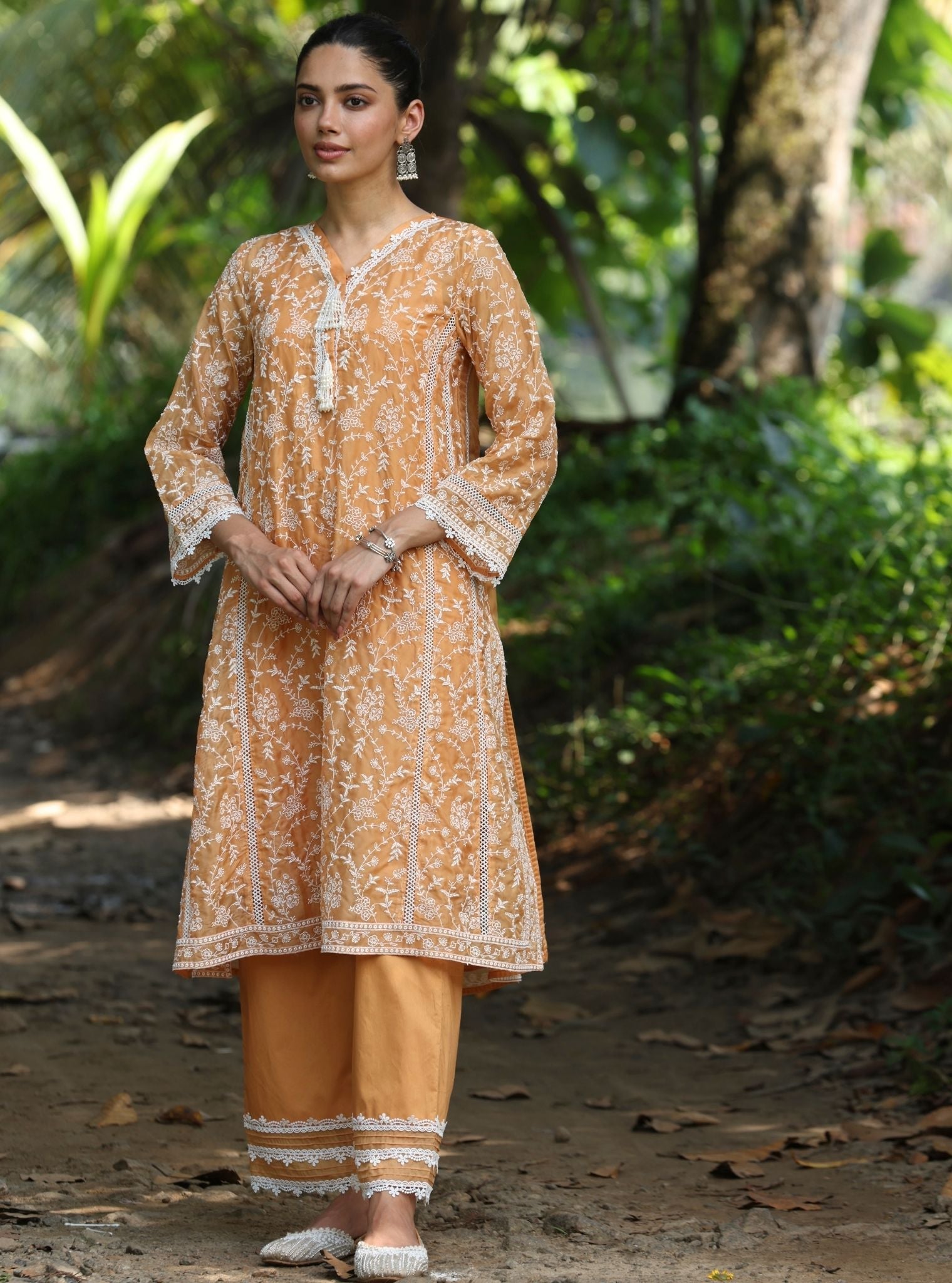Caara Organza Orange Kurta Set