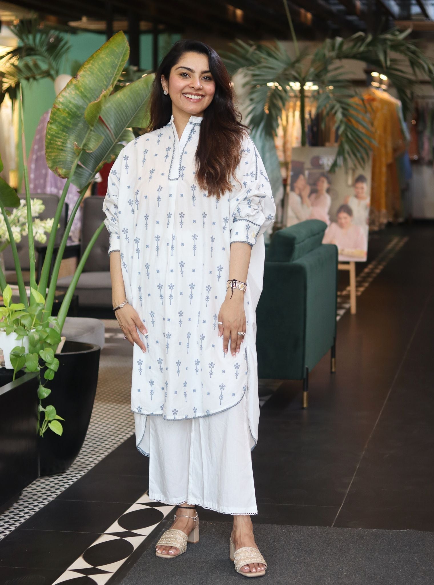 Oriana Cotton White Co-ord Set