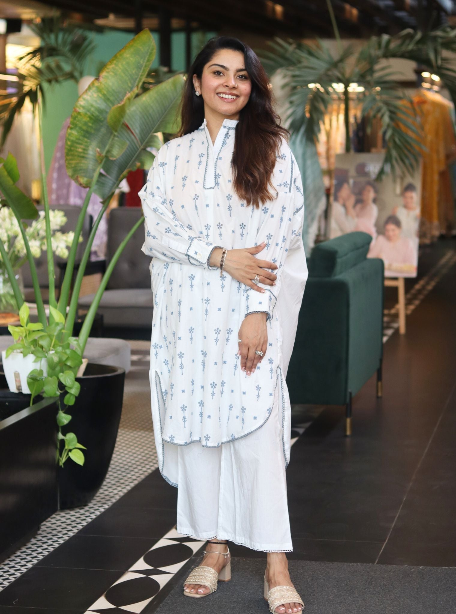 Oriana Cotton White Co-ord Set