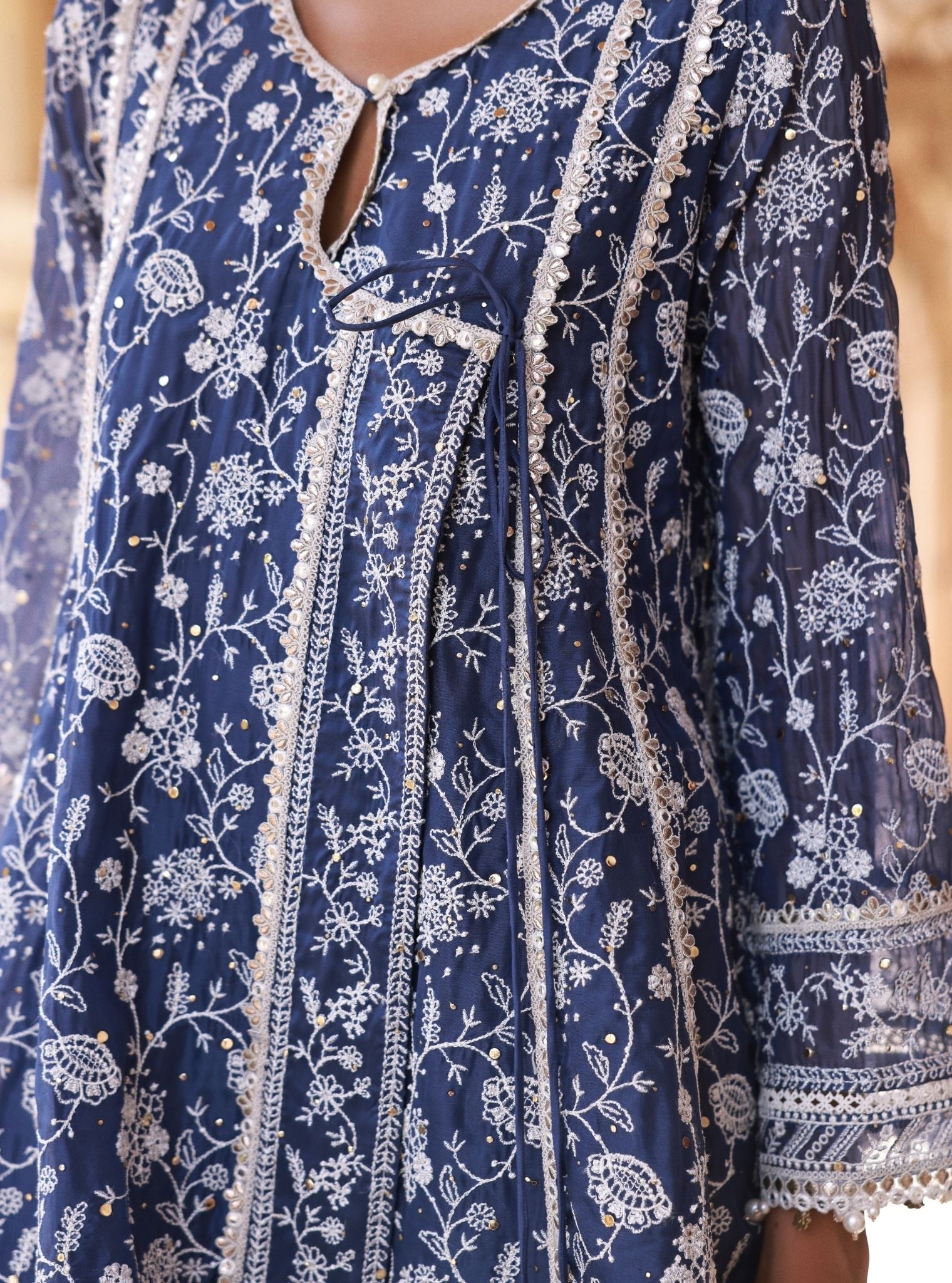 Anmika Organza Navy Kurta Set