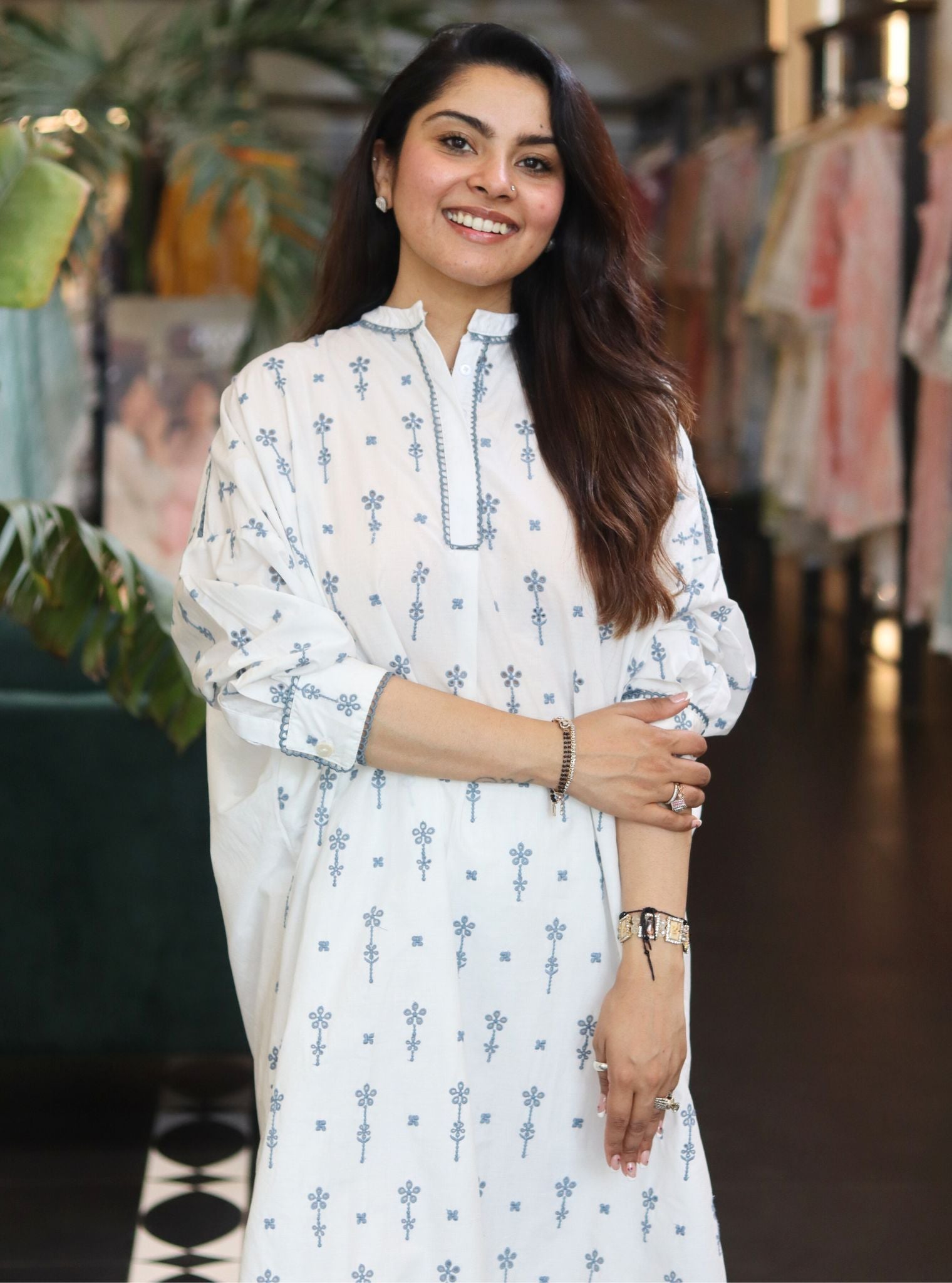 Oriana Cotton White Co-ord Set