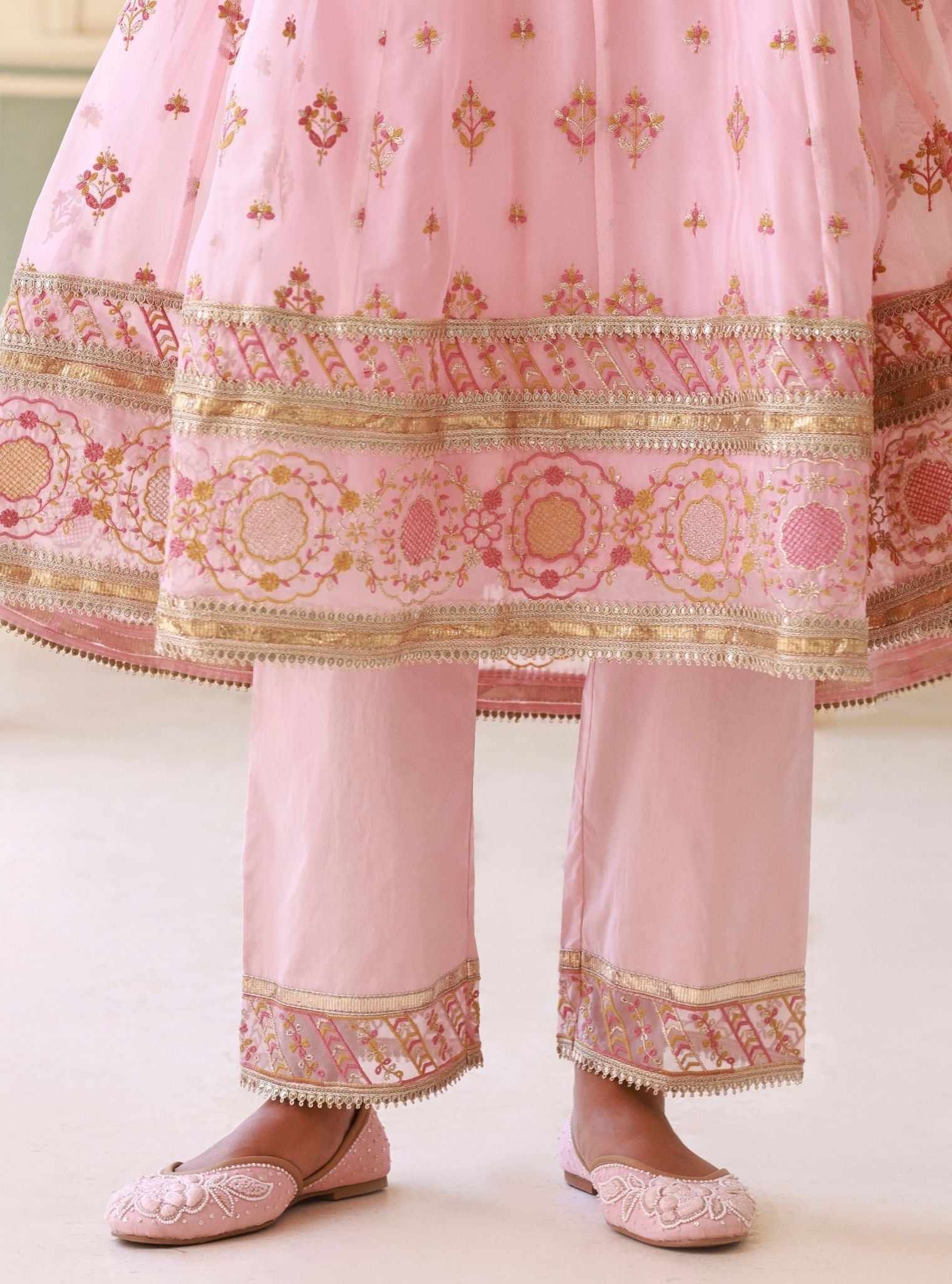Janaya Organza Pink Anarkali Set