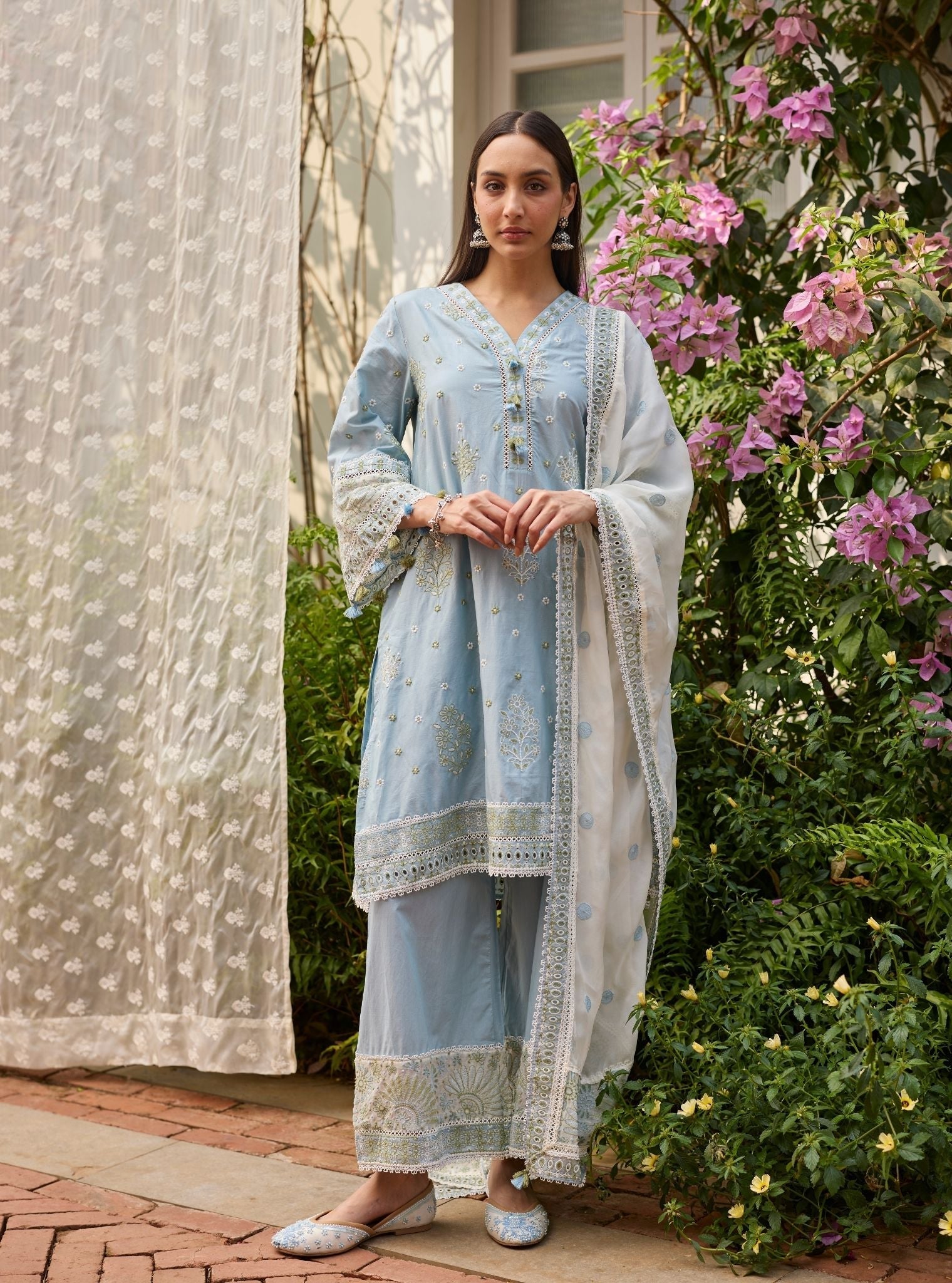 Seya Supima Cotton Blue Kurta Set