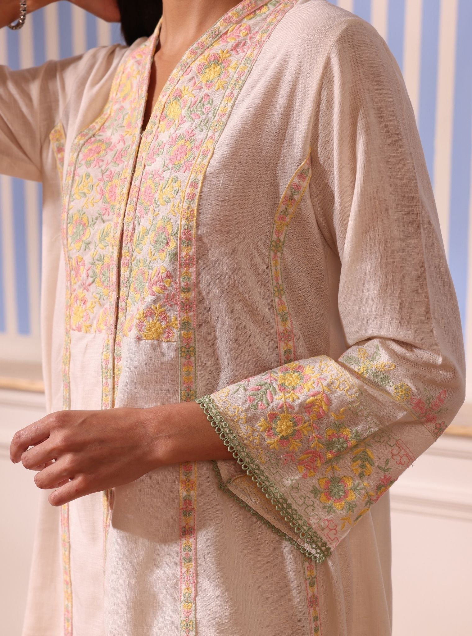 Siti Linen White Kurta Set