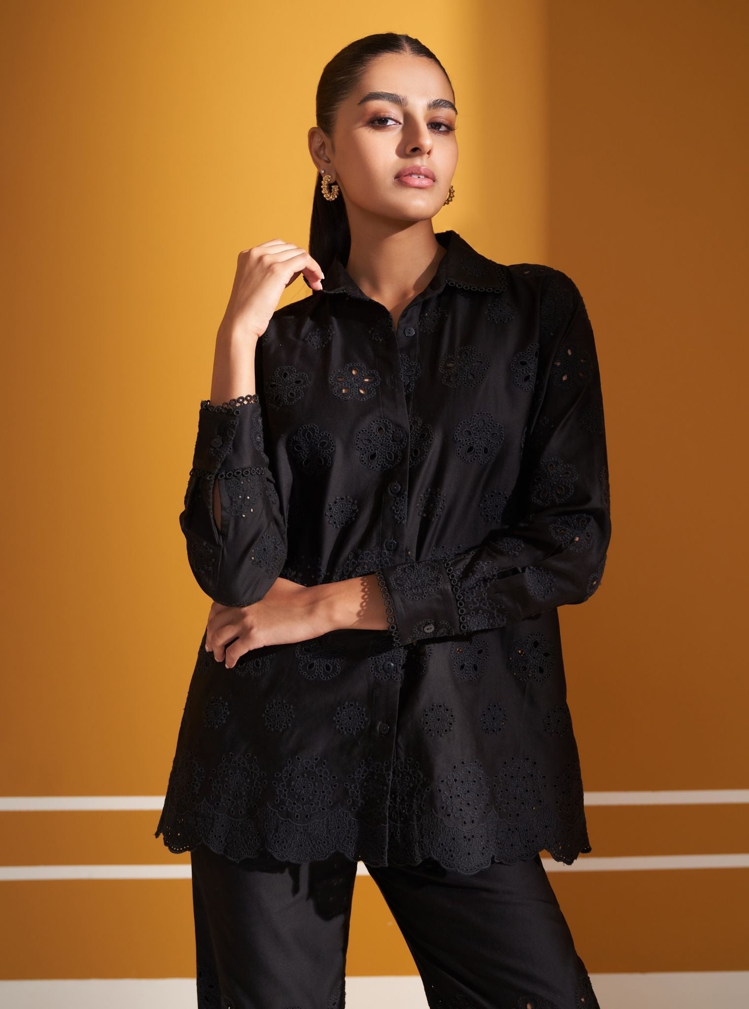 Henley Pima Satin Black Co-ord Set