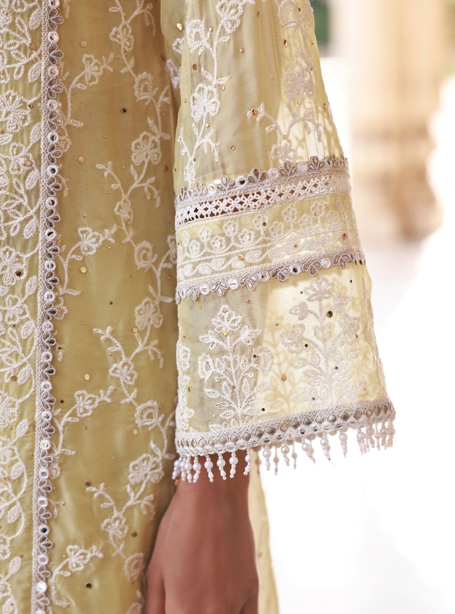 Taveya Organza Lime Kurta Set