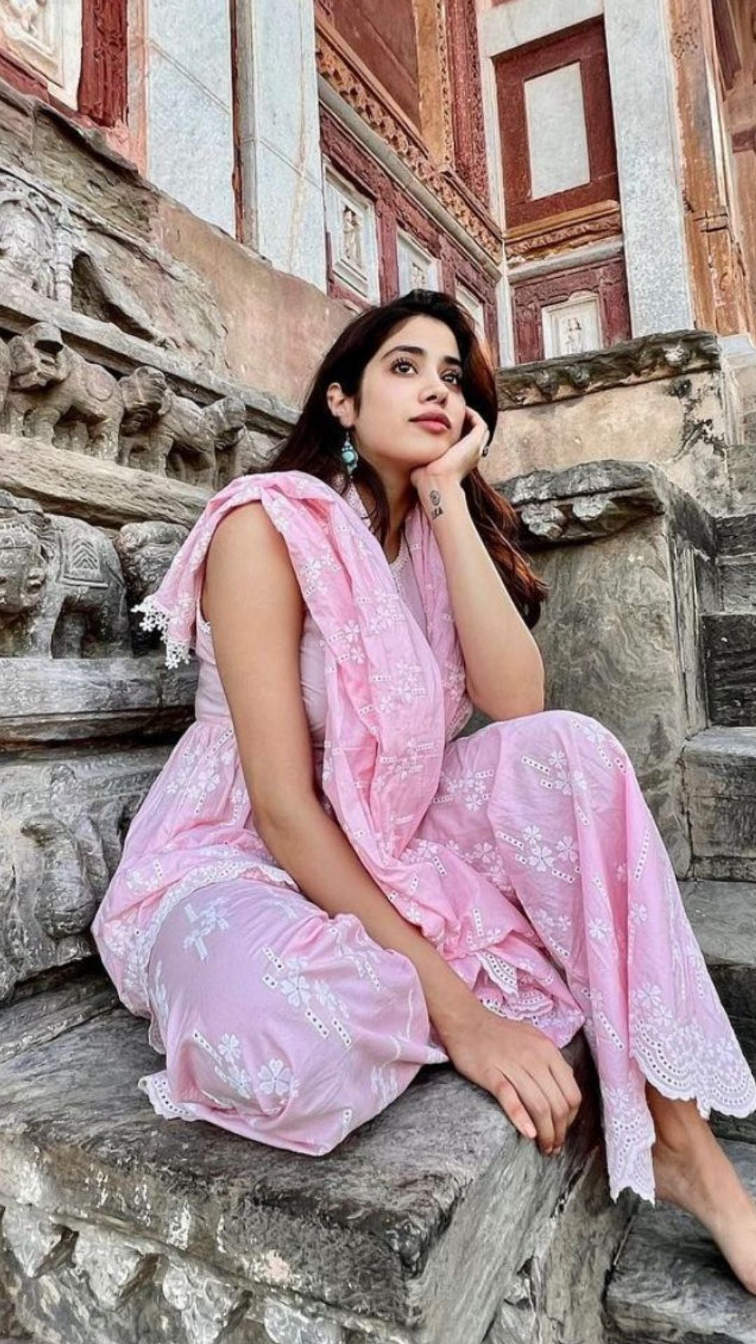 Yana Supima Cotton Pink Kurta with Palazzo Set