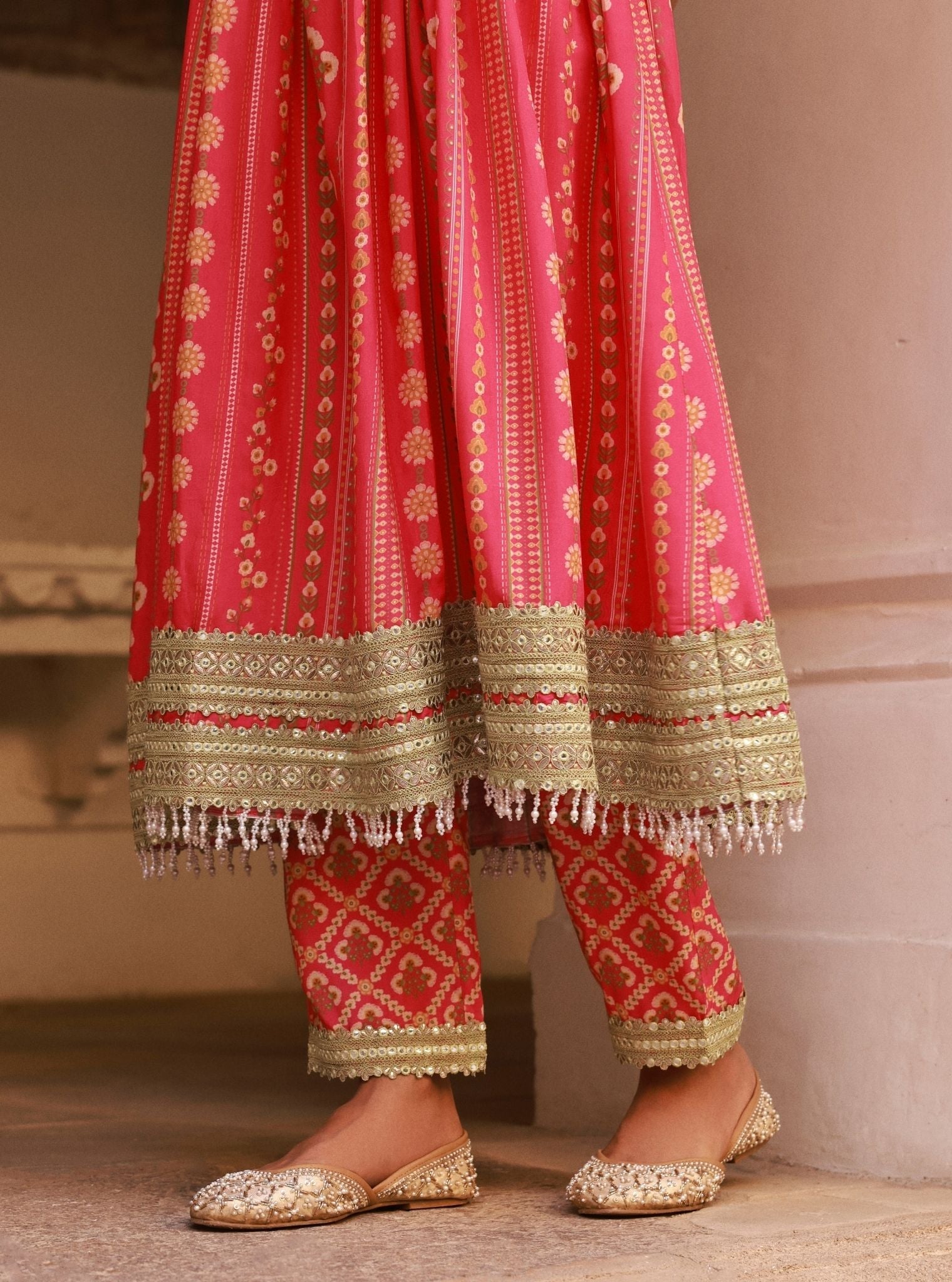 Uvrita Lawn Fuschia Anarkali Set