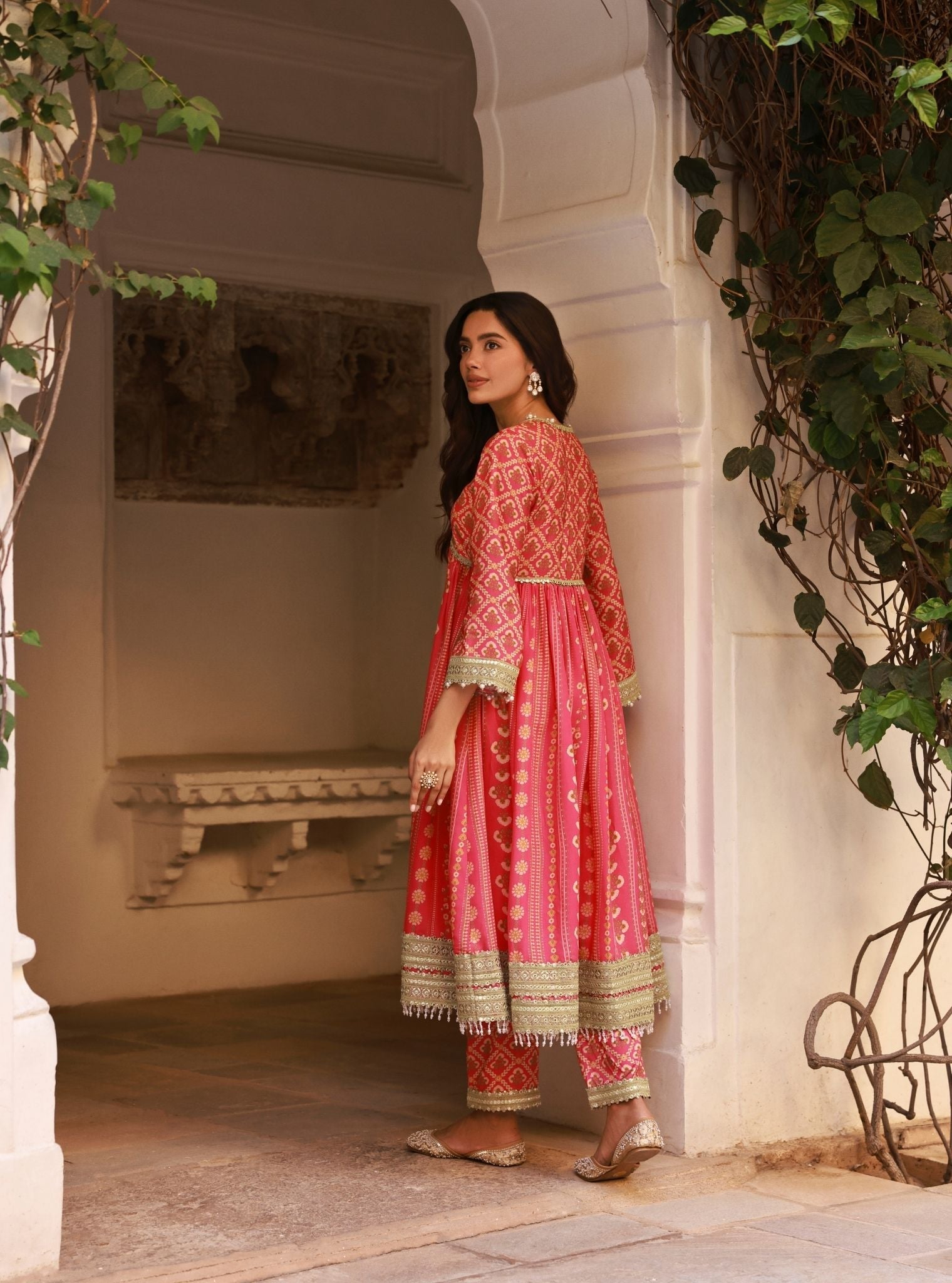 Uvrita Lawn Fuschia Anarkali Set