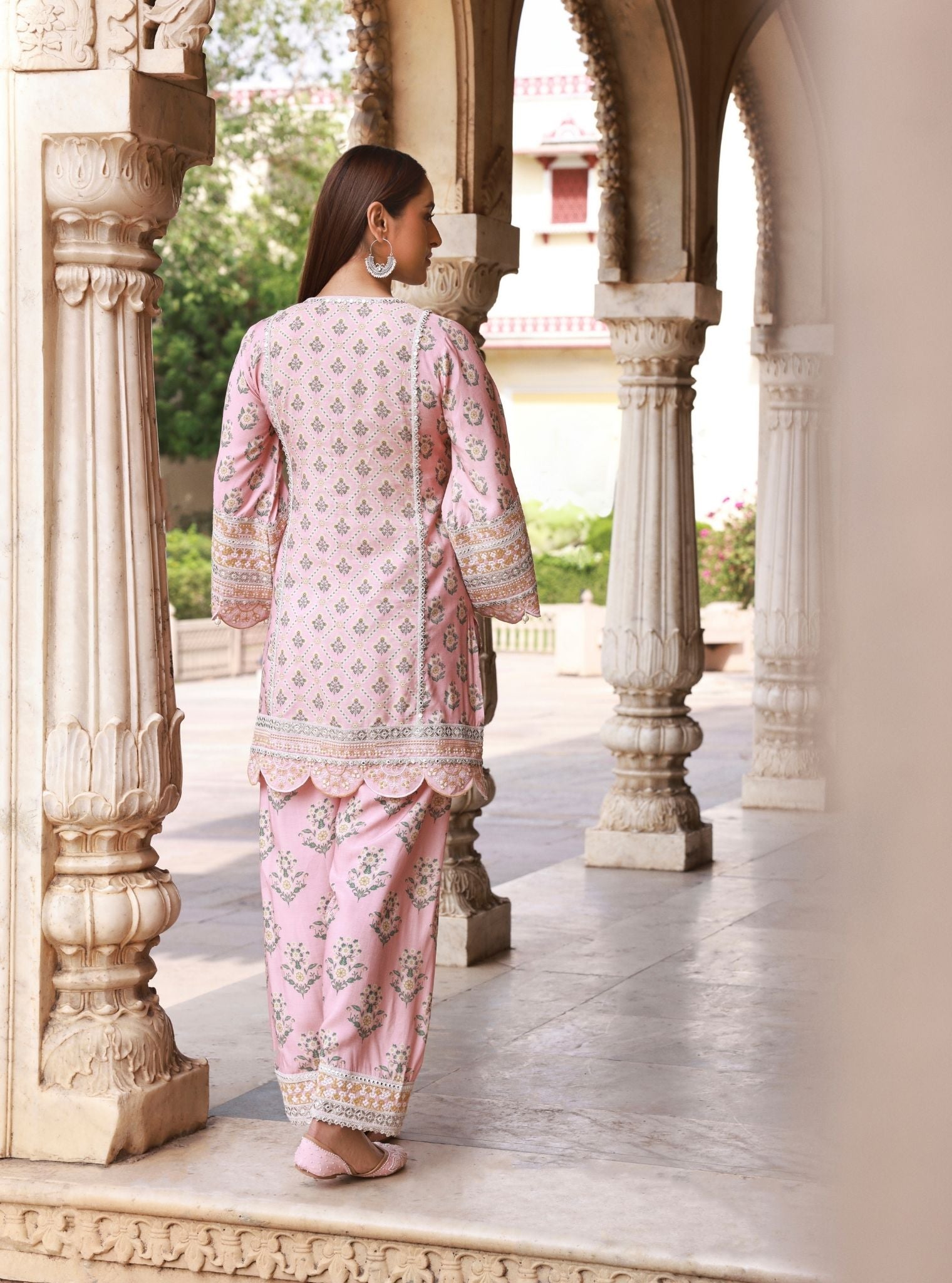 Kalari Lawn Pink Kurta With Farshi Salwar