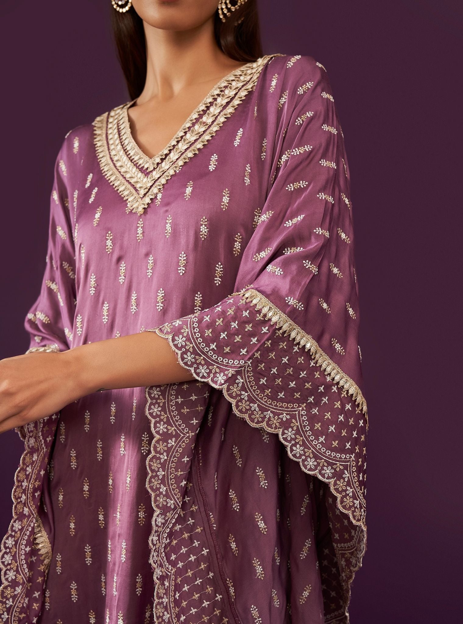 Florian Cupro Satin Purple kaftan