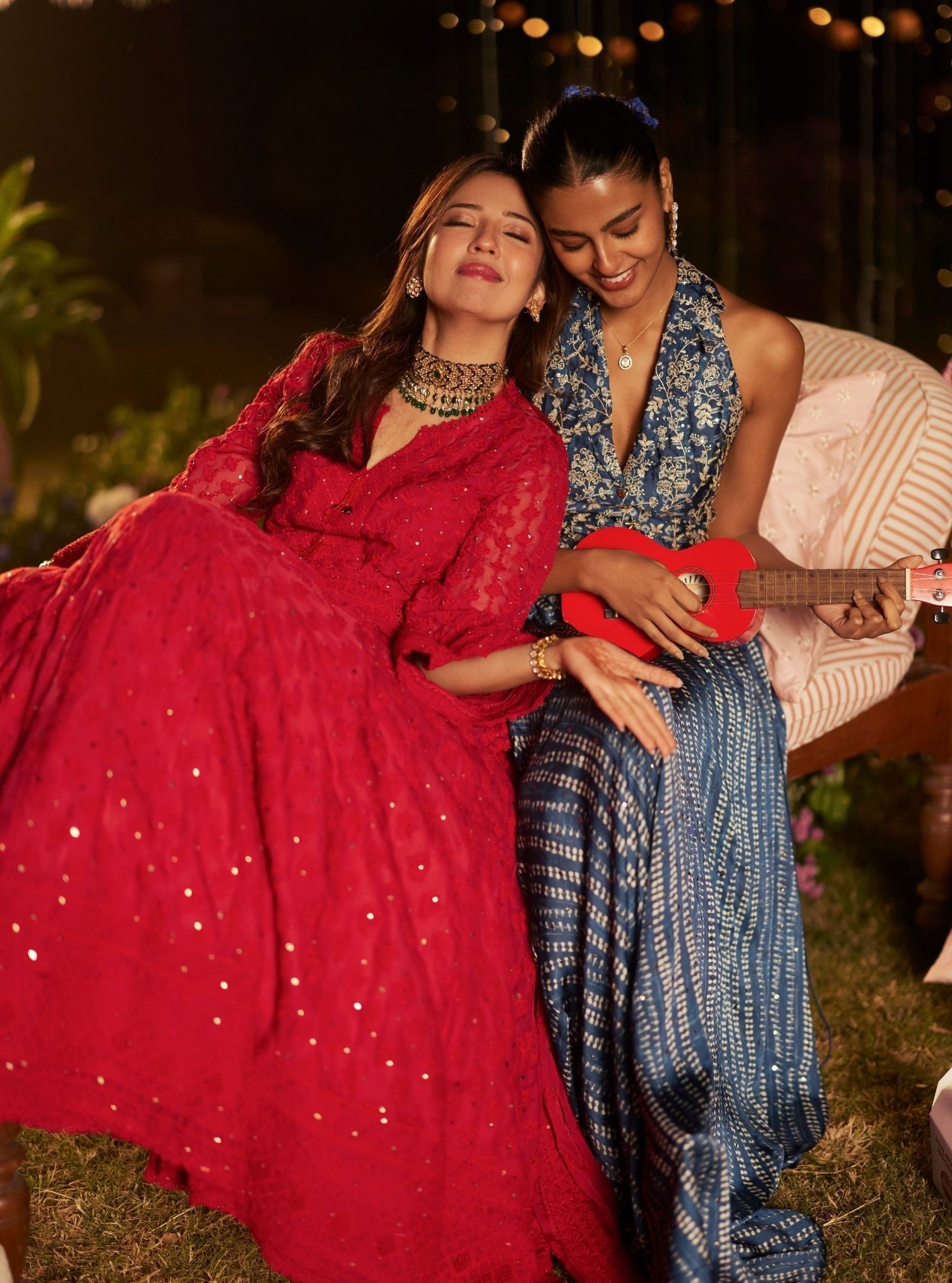 Kilol Organza Red Kurta & Lehenga Set