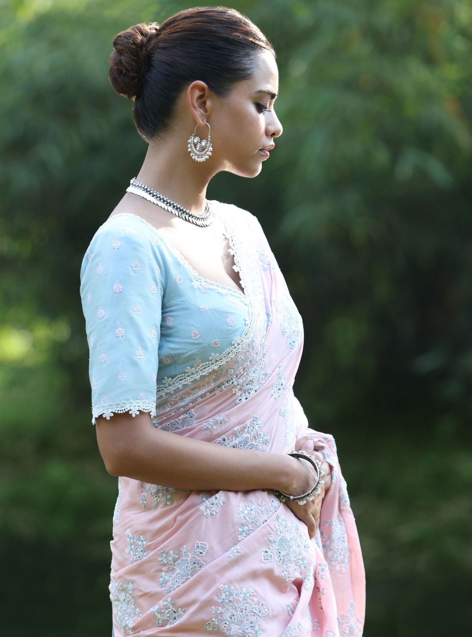 Mulmul Cotton Yara Pink Saree