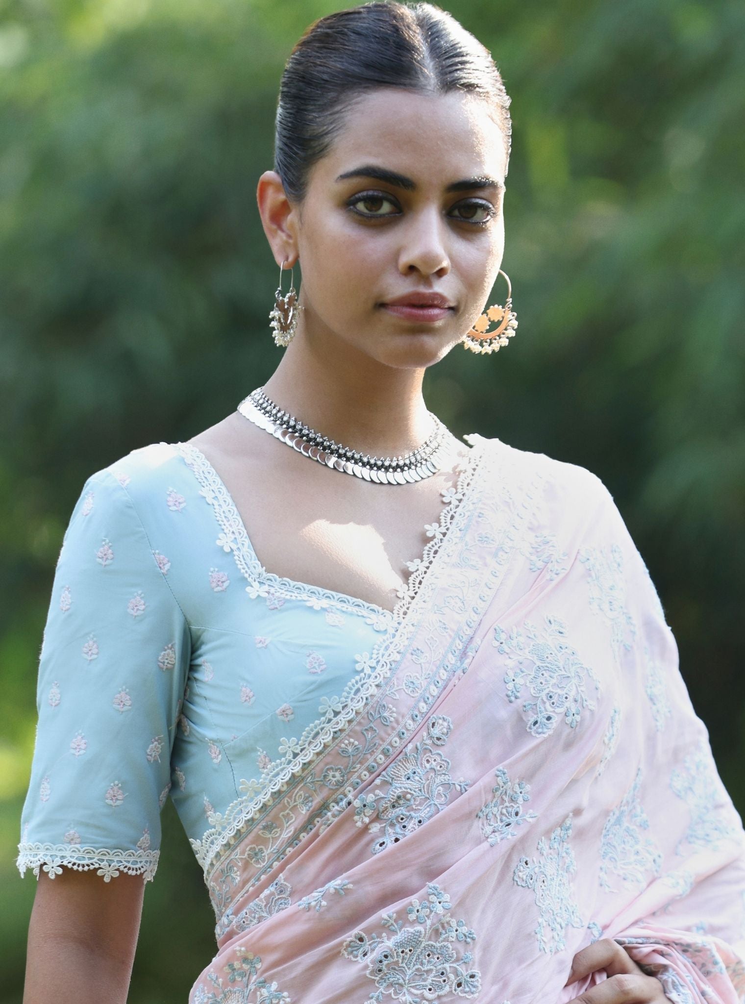 Mulmul Cotton Yara Pink Saree