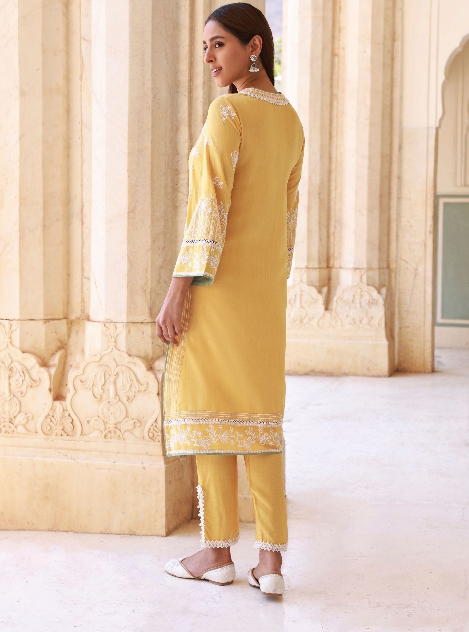 Rimeli Lawn Mustard Kurta Set