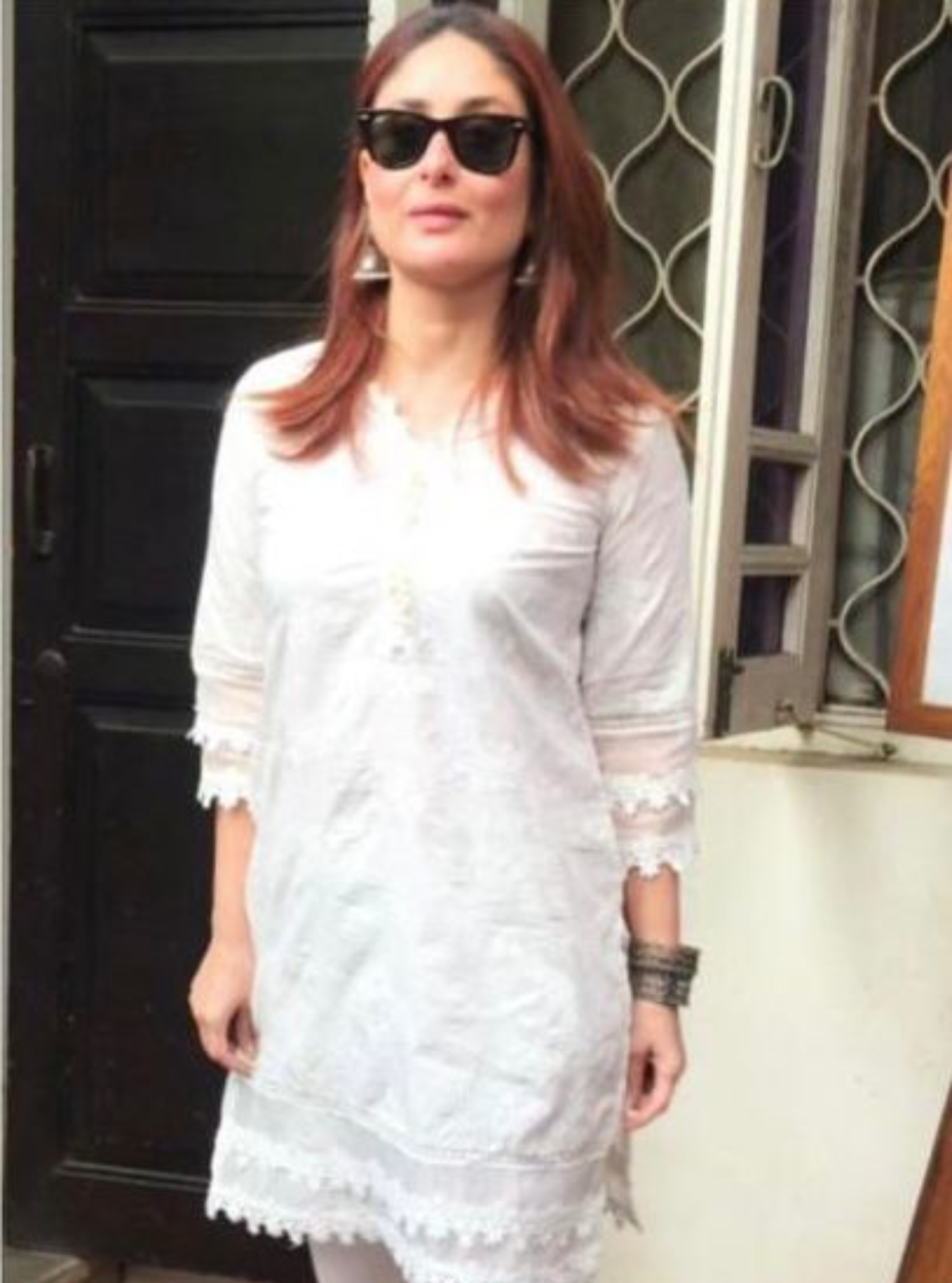 Mulmul Cotton Emmie White Kurta With Mulmul Cotton Diagonal Lace Pants