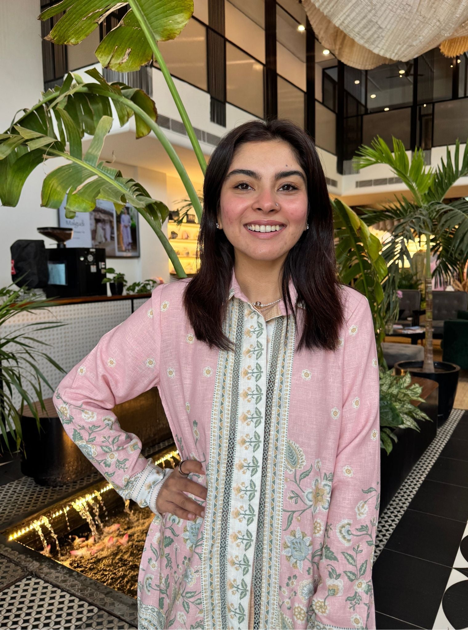 Lila Printed Linen Pink Co-ord Set