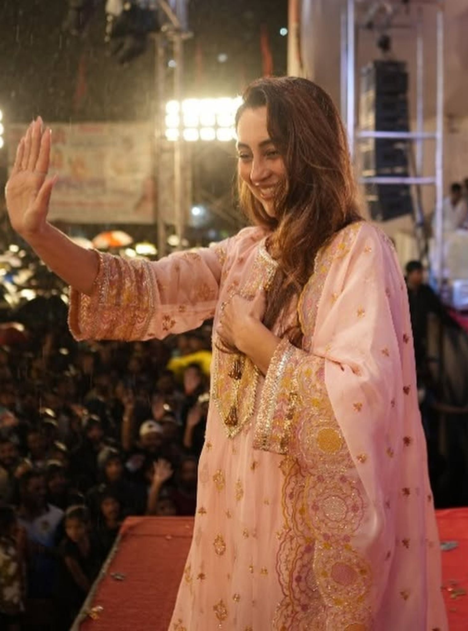 Janaya Organza Pink Anarkali Set