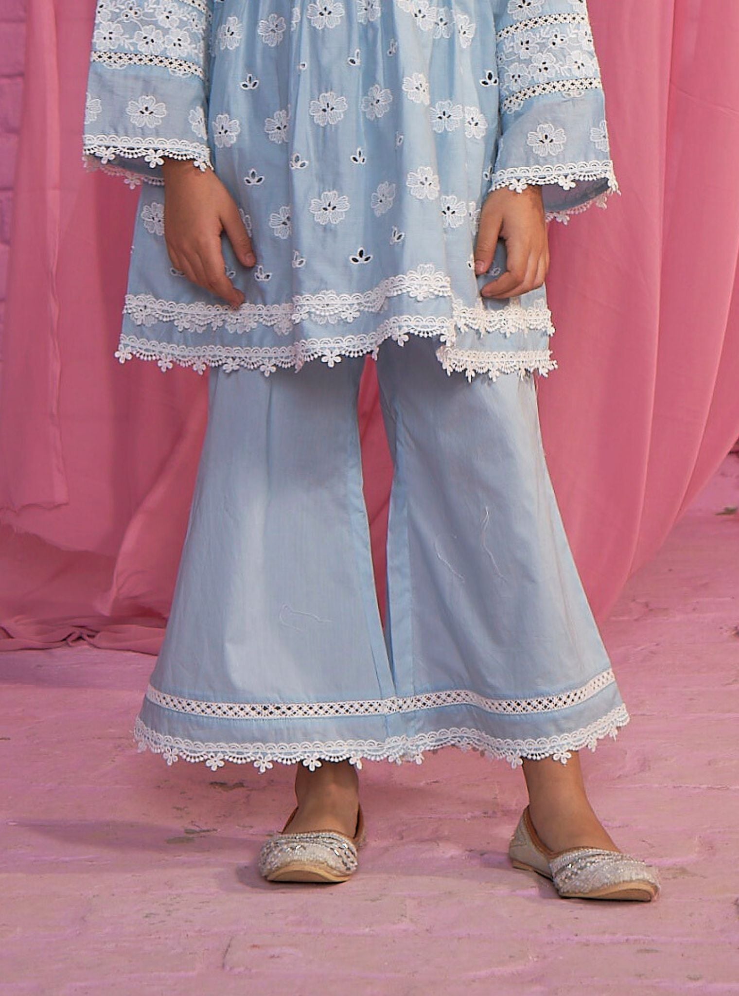 Dwi Supima Cotton Light Blue Kurta Set