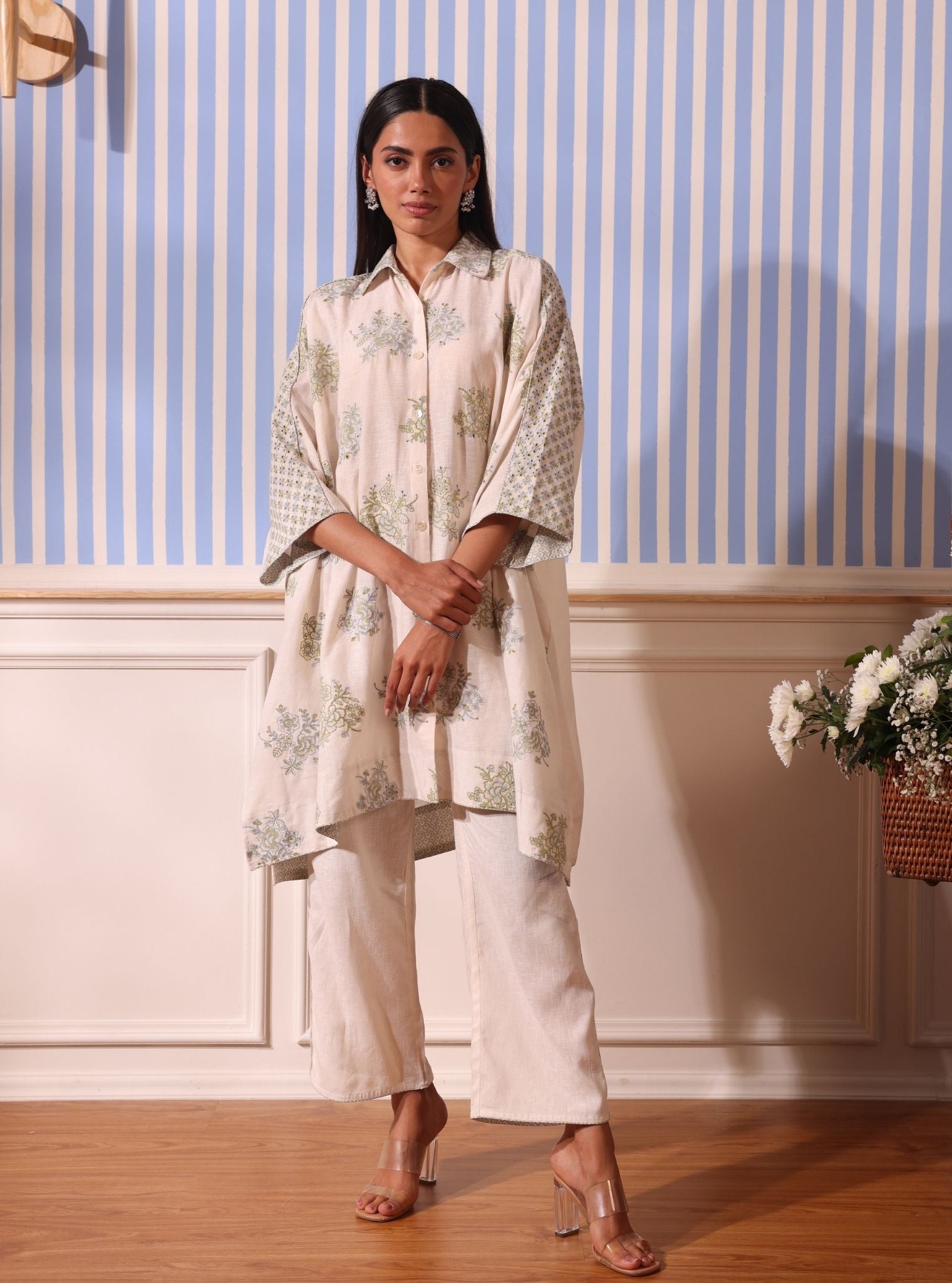 Gema Linen White Kurta Set