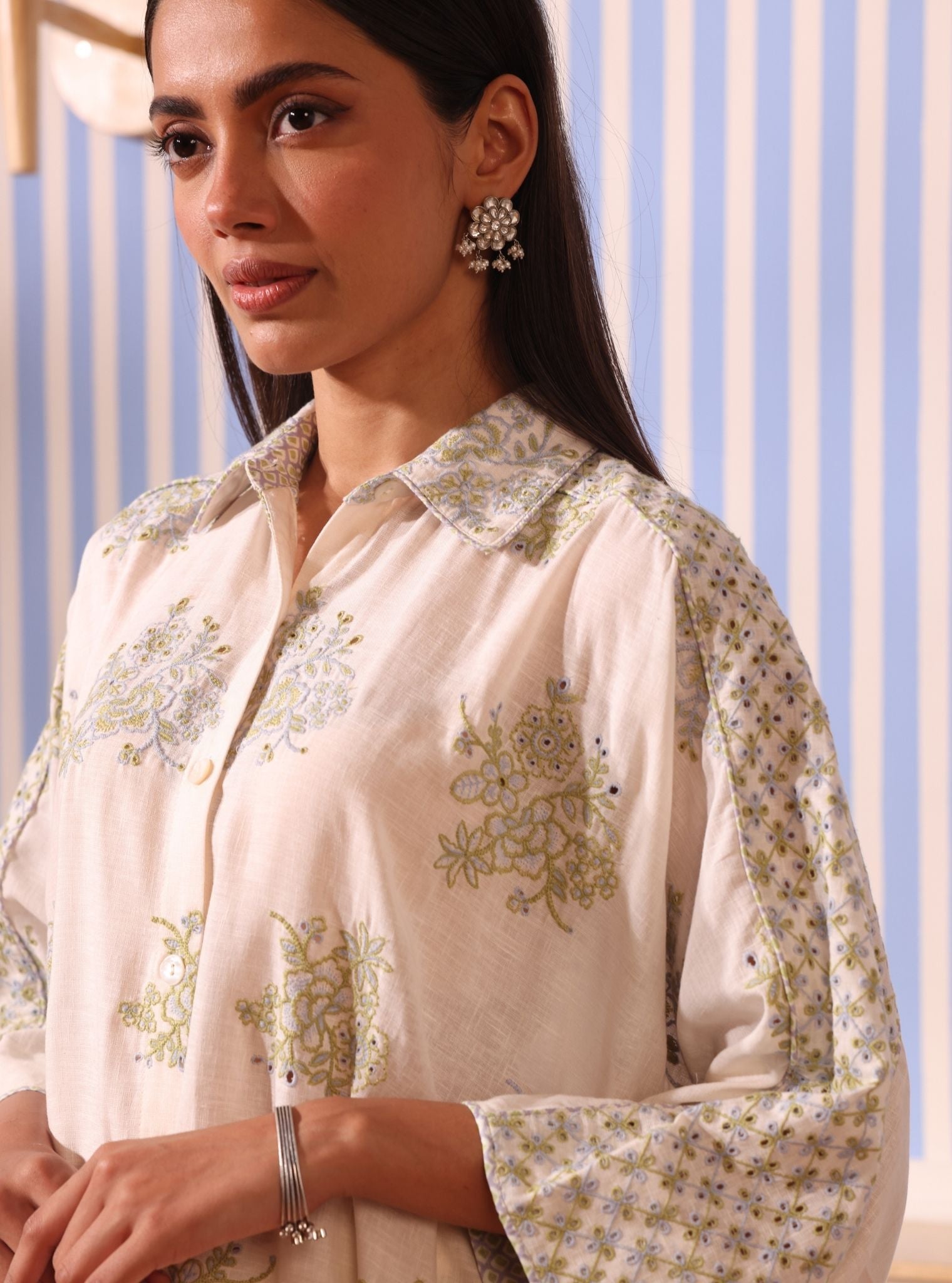 Gema Linen White Kurta Set