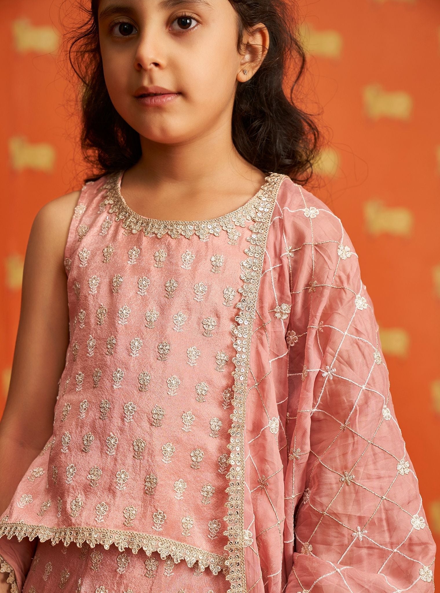 Naira Royal Tissue Pink Kurta with Lehenga Set