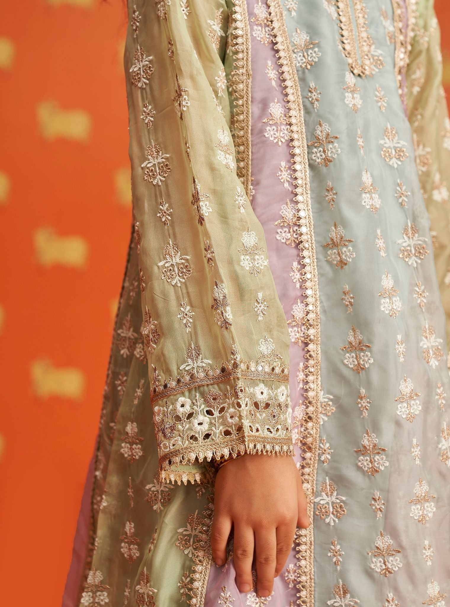 Zina Organza Light Blue Kurta Set