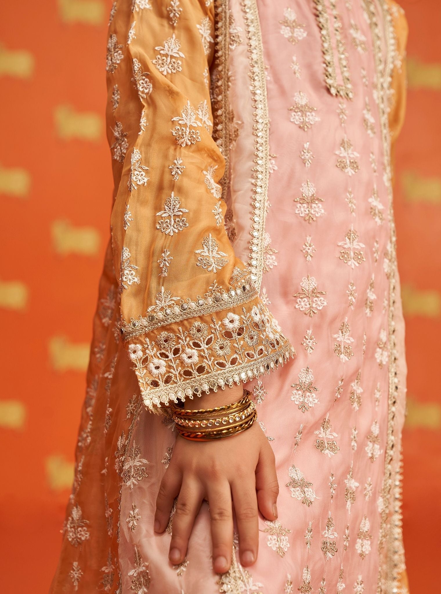 Zina Organza Pink Kurta Set