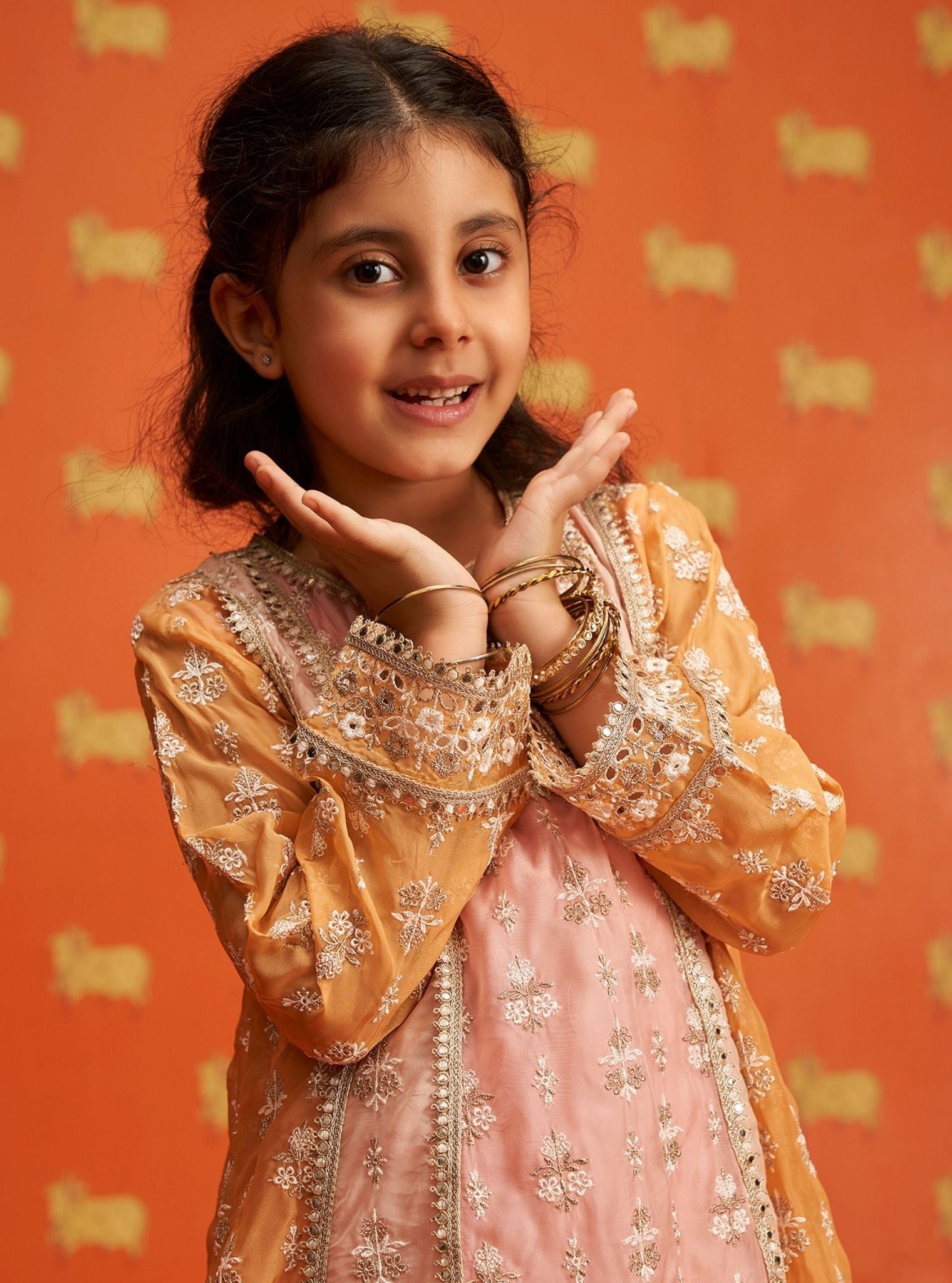 Zina Organza Pink Kurta Set