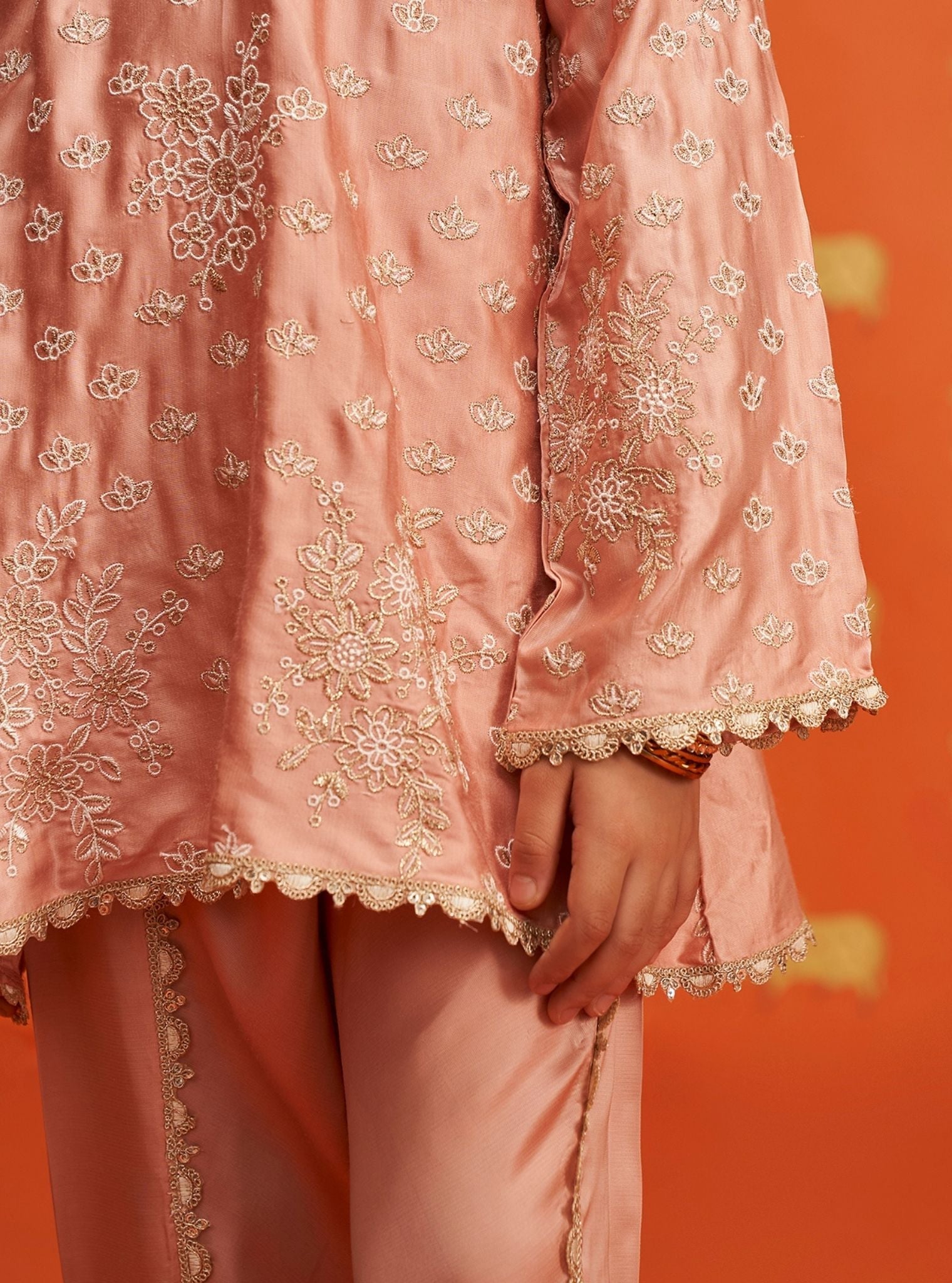 Adeola Cupro Satin Pink Kurta with Dhoti Pant Set