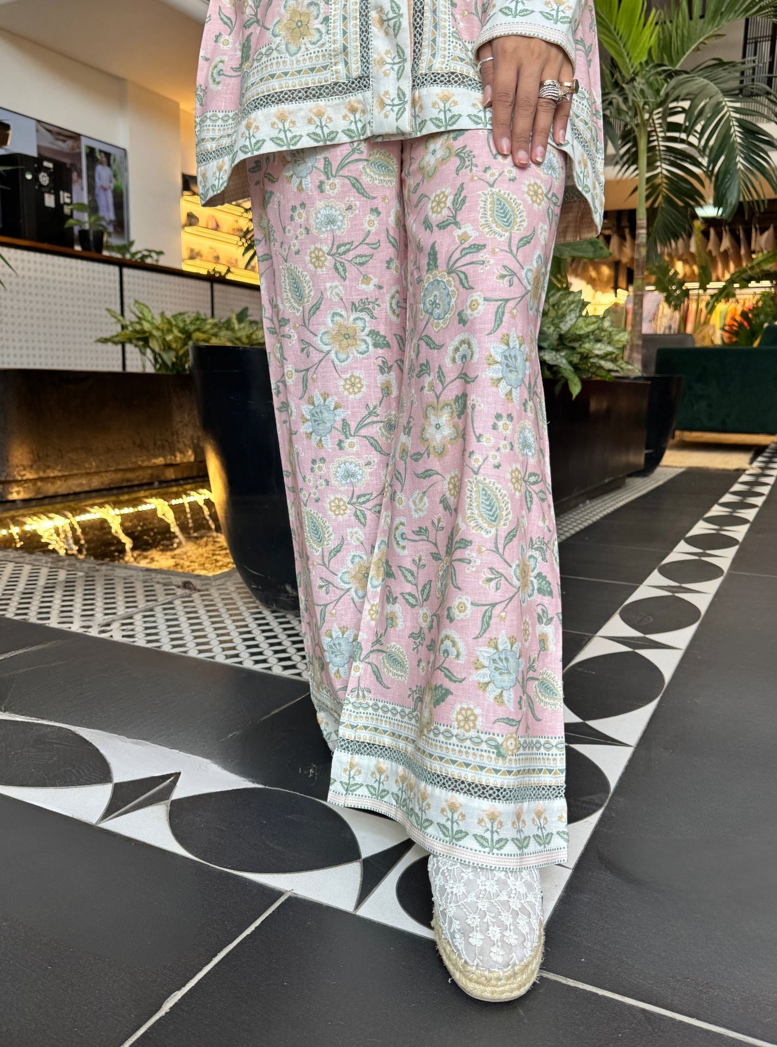 Lila Printed Linen Pink Co-ord Set